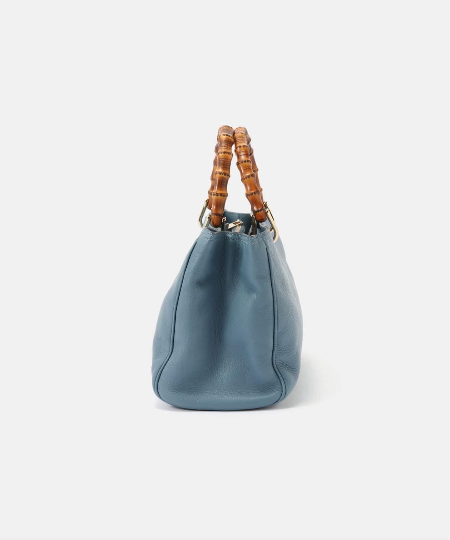 GUCCI バンブー 2way ハンドバッグ ブルー VINTAGE GUCCI/グッチ】Bamboo shopper 32 2way（ハンドバッグ