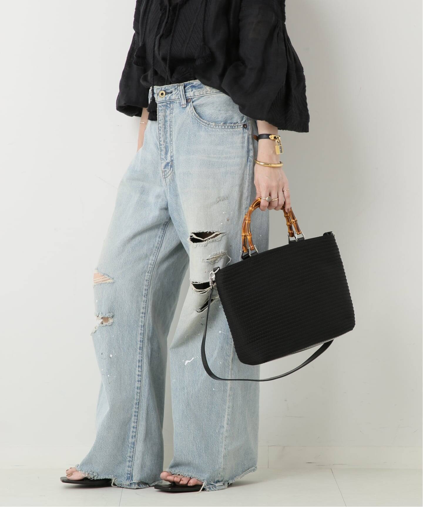 VINTAGE GUCCI/グッチ】Bamboo ハンドバッグ 2way nylon（ハンドバッグ