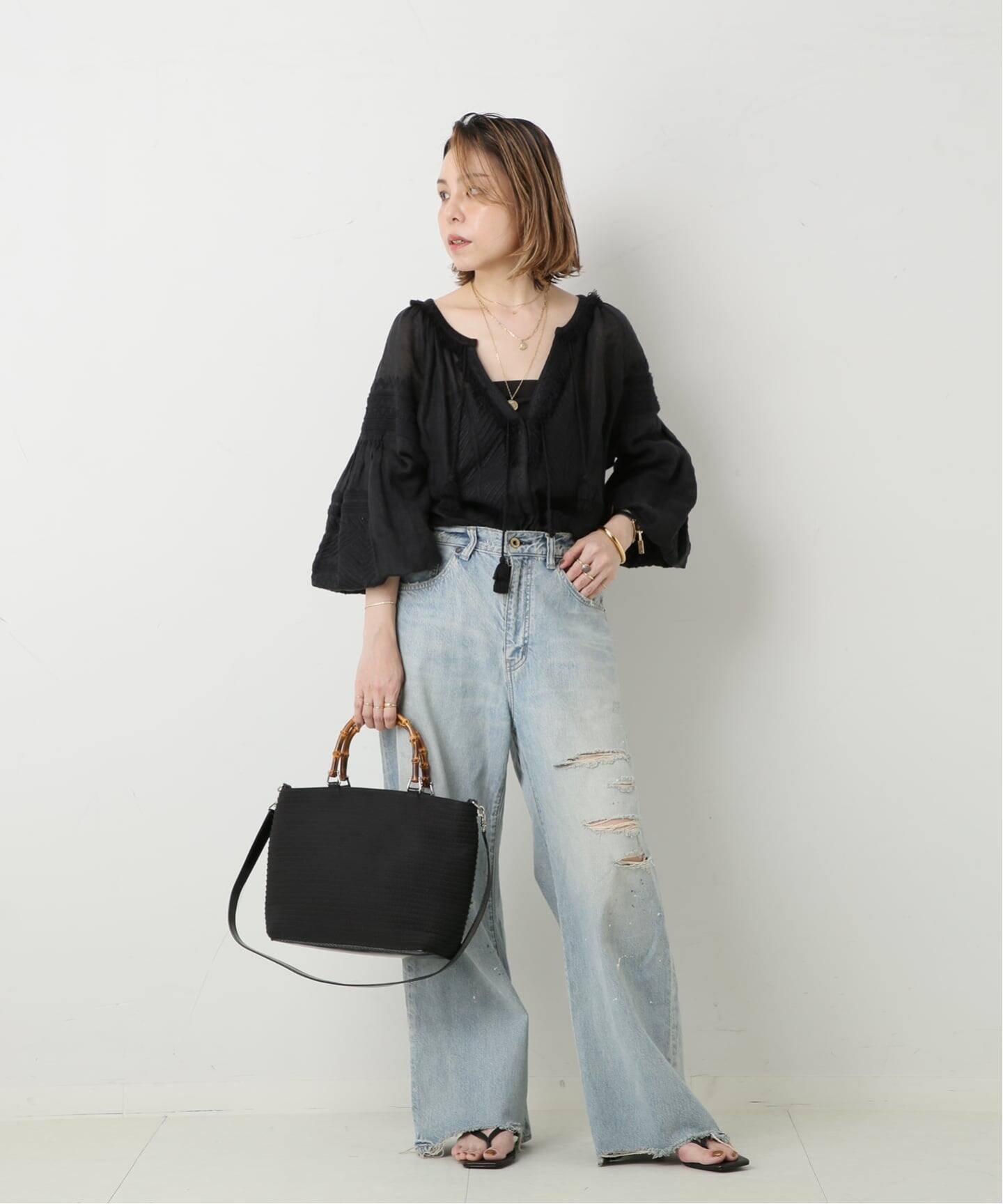 VINTAGE GUCCI/グッチ】Bamboo ハンドバッグ 2way nylon（ハンドバッグ
