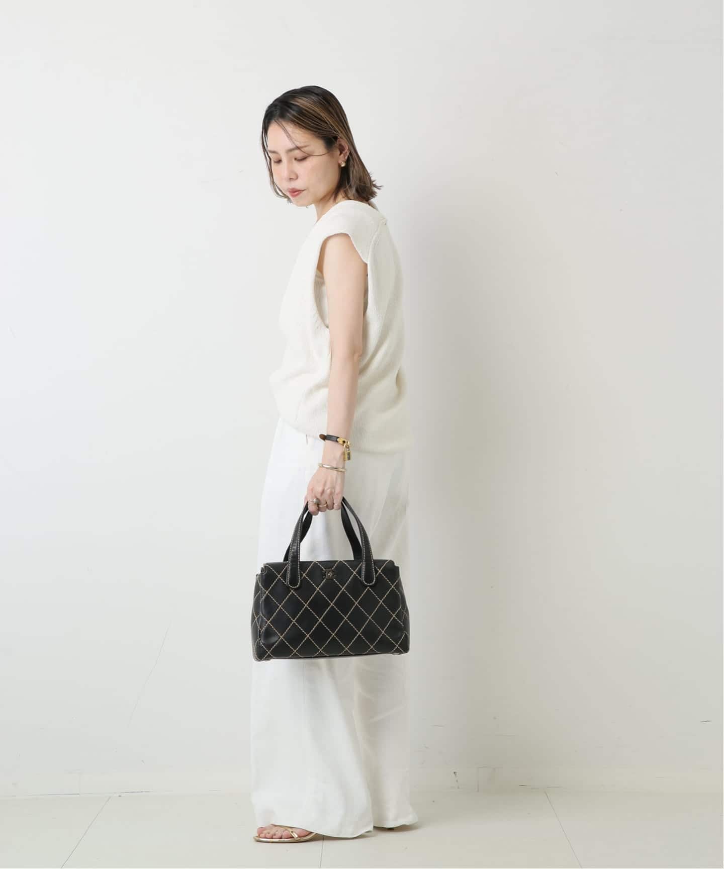 CHANEL シャネル ワイルドステッチ キルティング ハンドバッグ VINTAGE CHANEL/シャネル】Wild stitch ハンドバッグ（ハンドバッグ