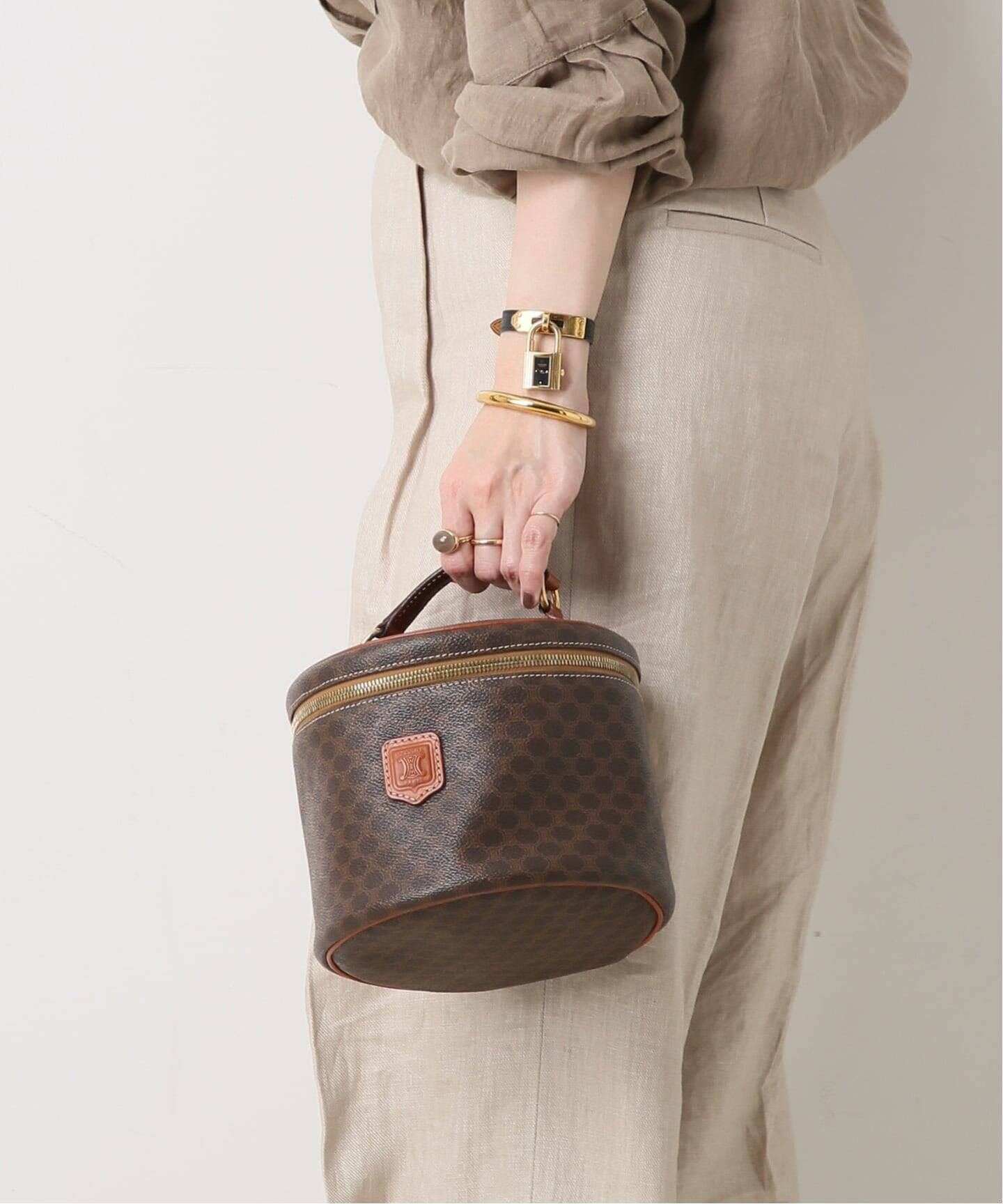 VINTAGE CELINE/セリーヌ】バニティバッグ macadam（ハンドバッグ
