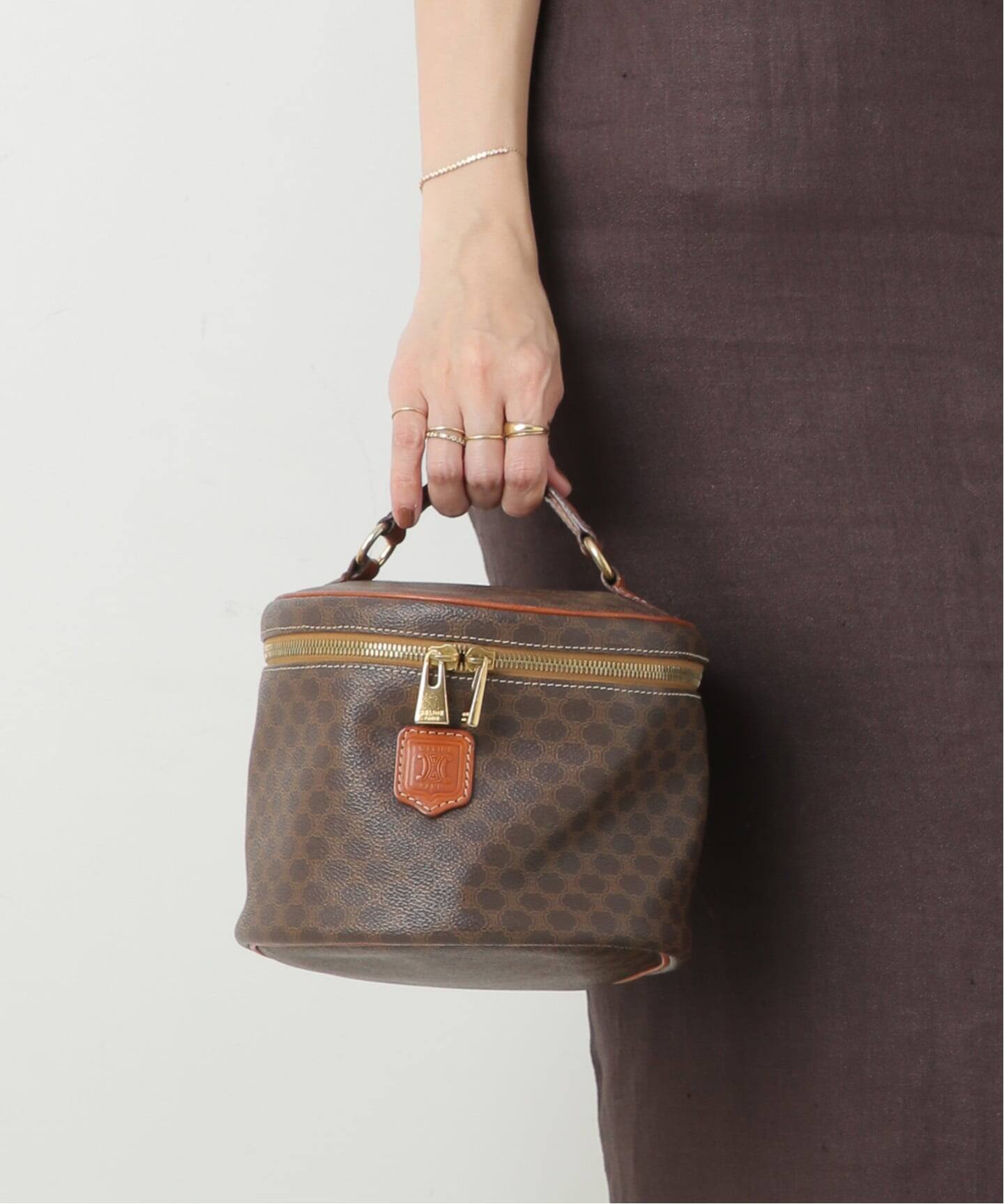 VINTAGE CELINE/セリーヌ】バニティバッグ macadam（ハンドバッグ 