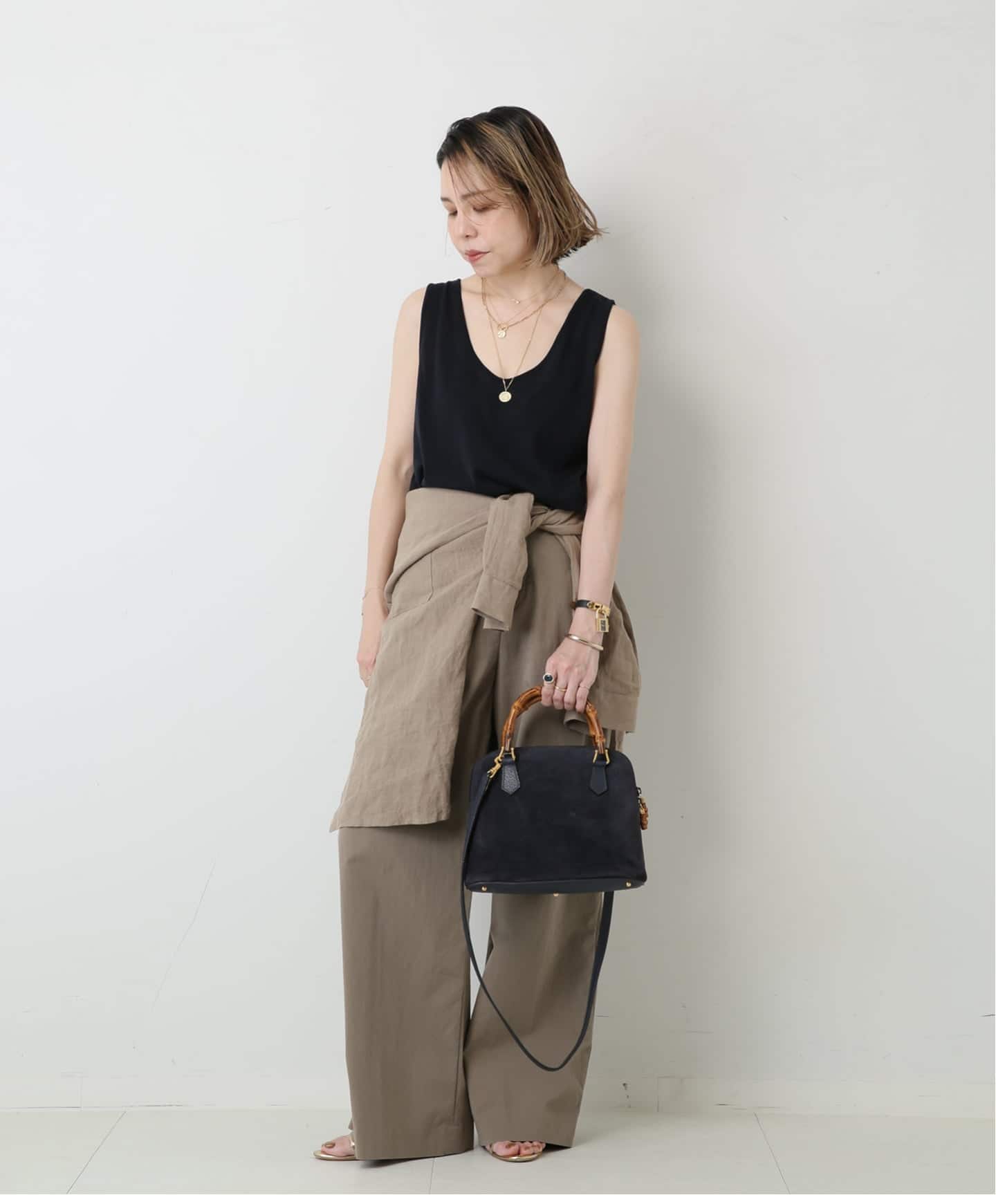VINTAGE GUCCI/グッチ】Bamboo ハンドバッグ 2way suede（ハンドバッグ
