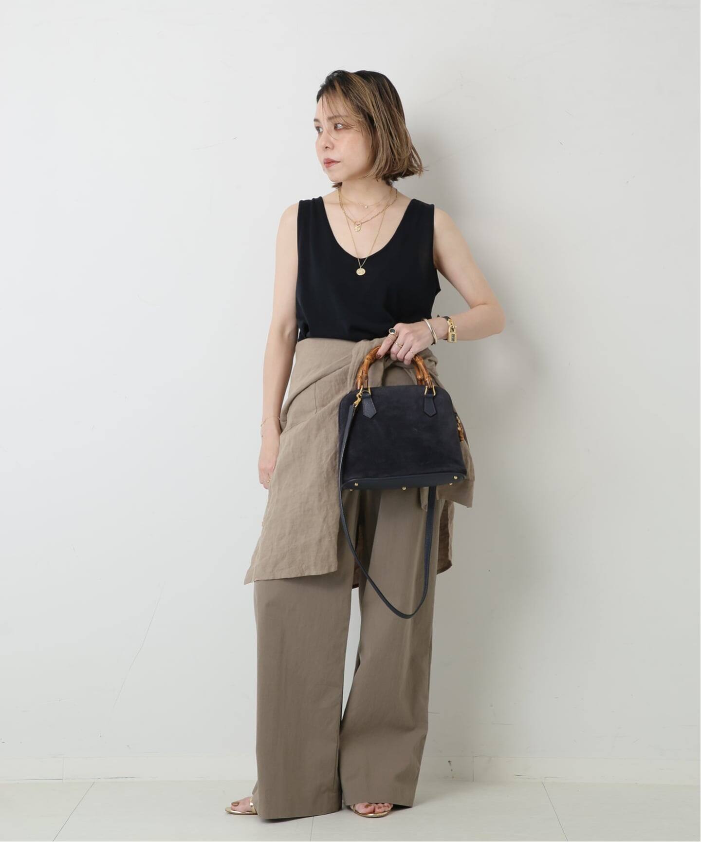 VINTAGE GUCCI/グッチ】Bamboo ハンドバッグ 2way suede（ハンドバッグ