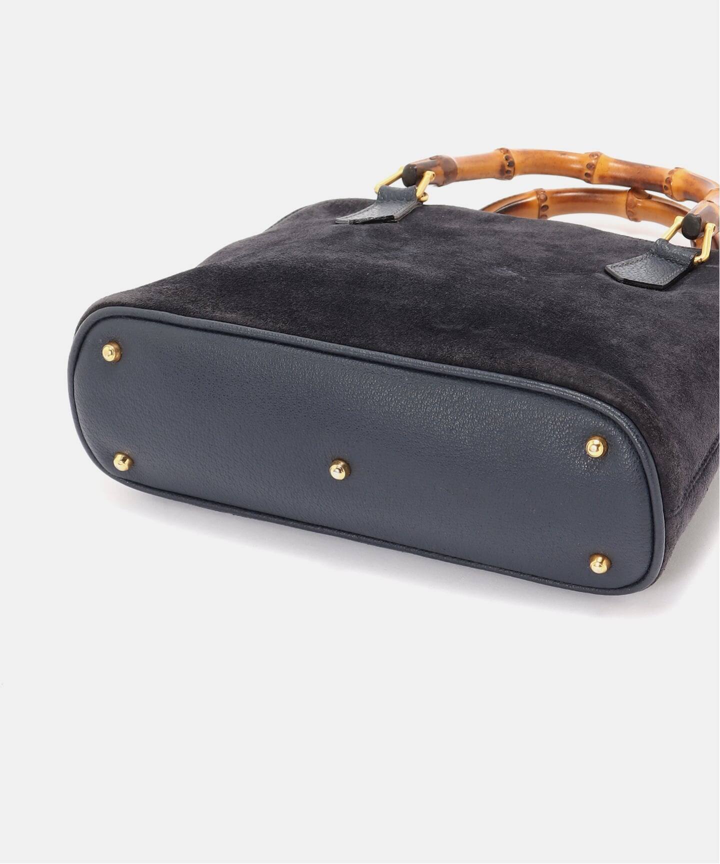 VINTAGE GUCCI/グッチ】Bamboo ハンドバッグ 2way suede（ハンドバッグ