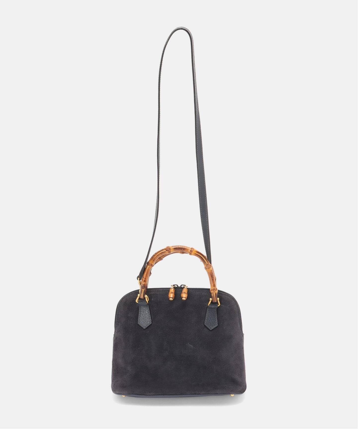 VINTAGE GUCCI/グッチ】Bamboo ハンドバッグ 2way suede（ハンドバッグ