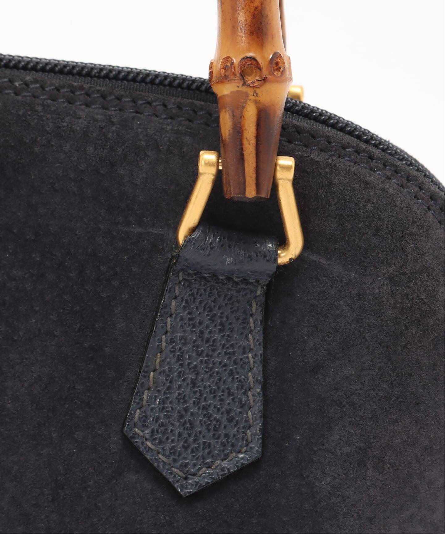 VINTAGE GUCCI/グッチ】Bamboo ハンドバッグ 2way suede（ハンドバッグ