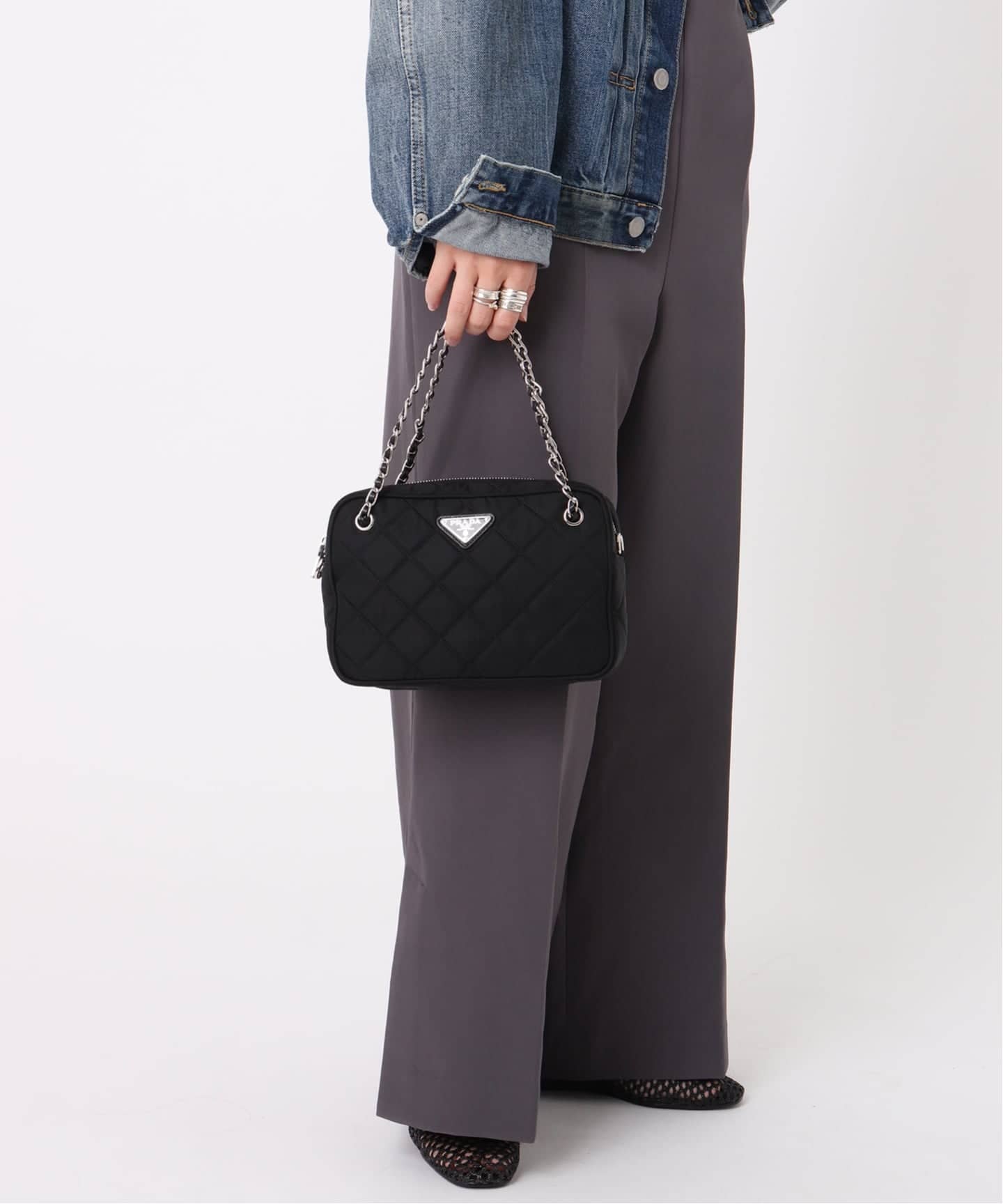 VINTAGE PRADA/プラダ】shoulder quilting nylon（ハンドバッグ