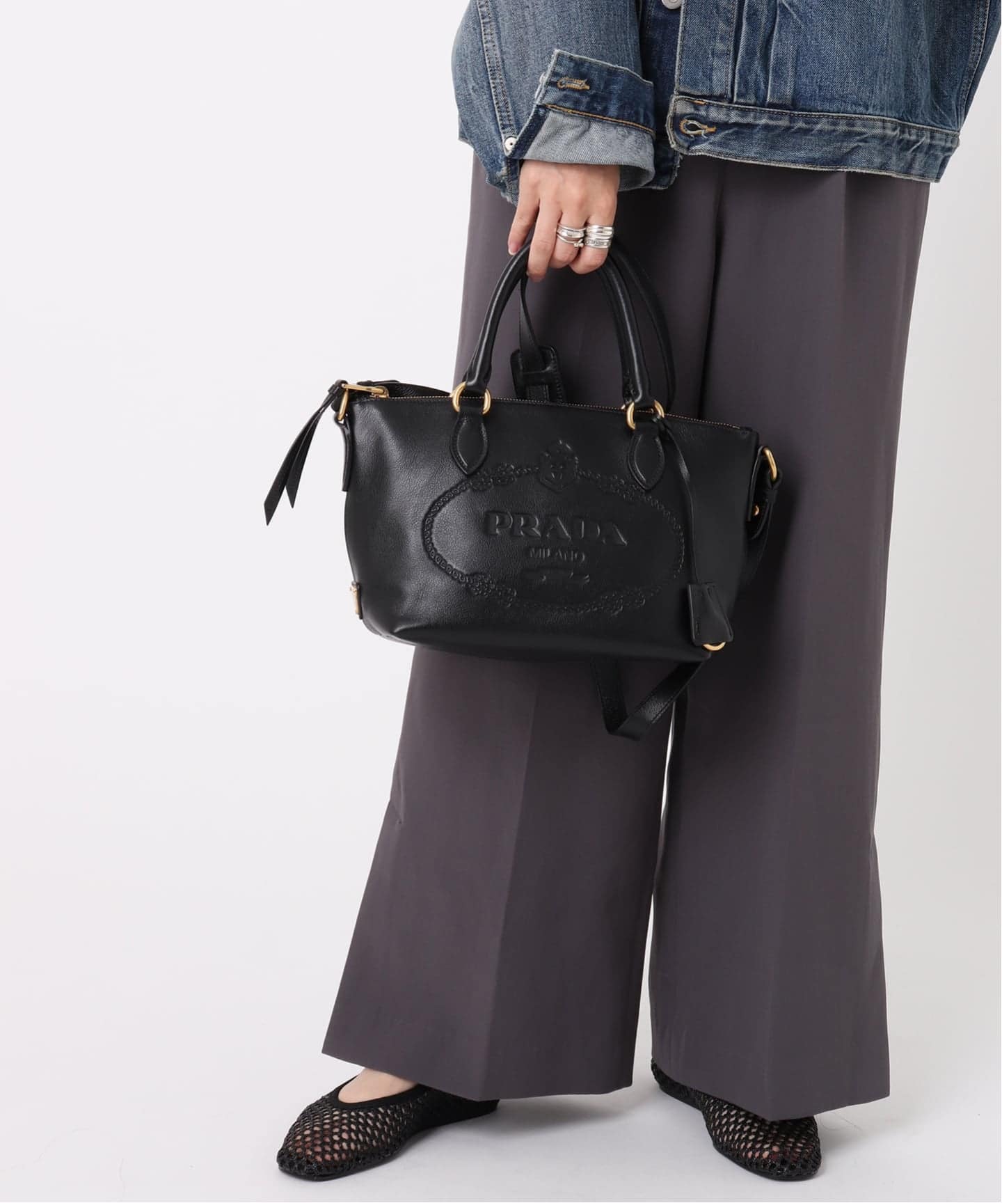 VINTAGE PRADA/プラダ】vitello dino handbag 2way