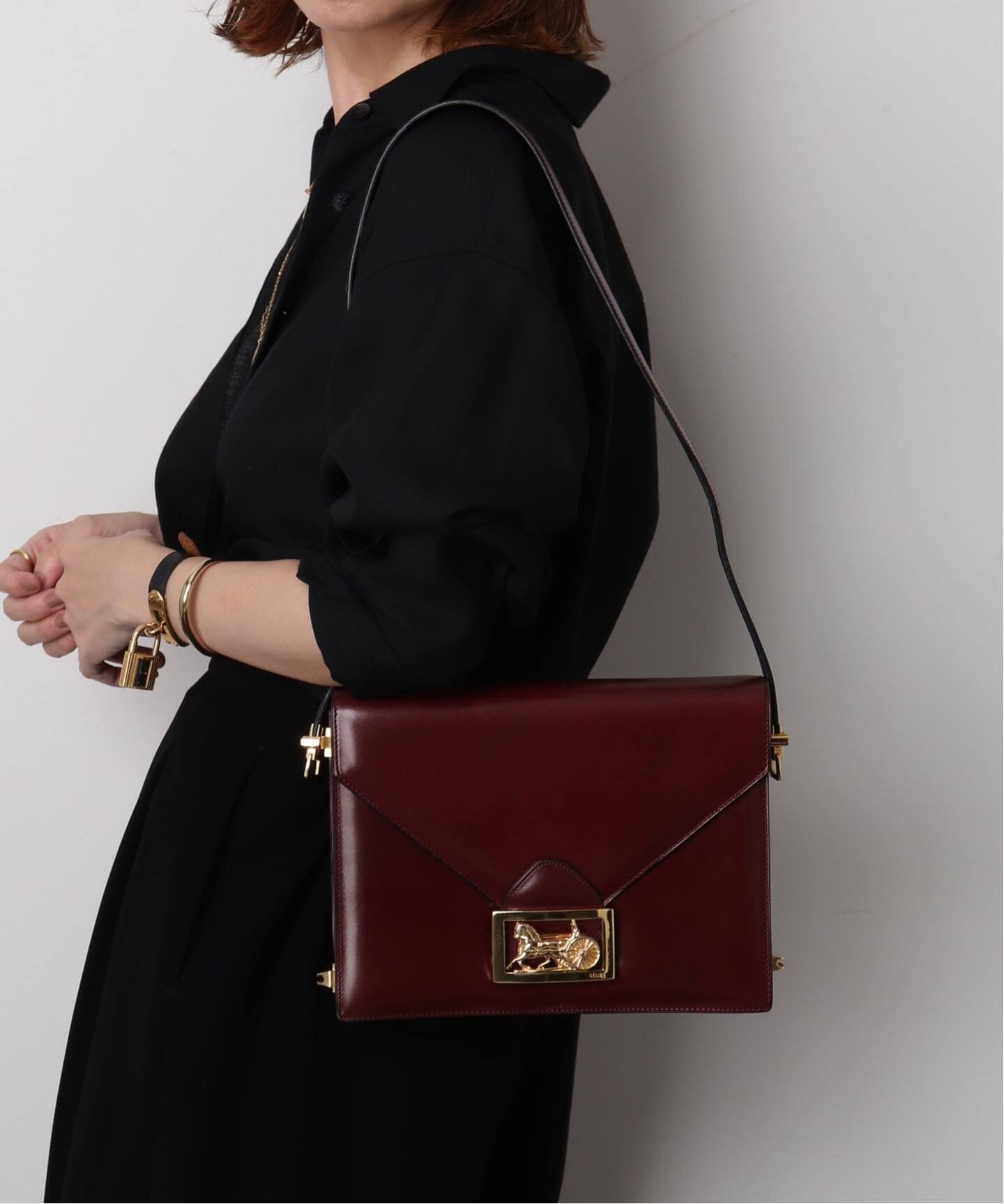 VINTAGE CELINE/セリーヌ】ショルダーバッグ horse carriage