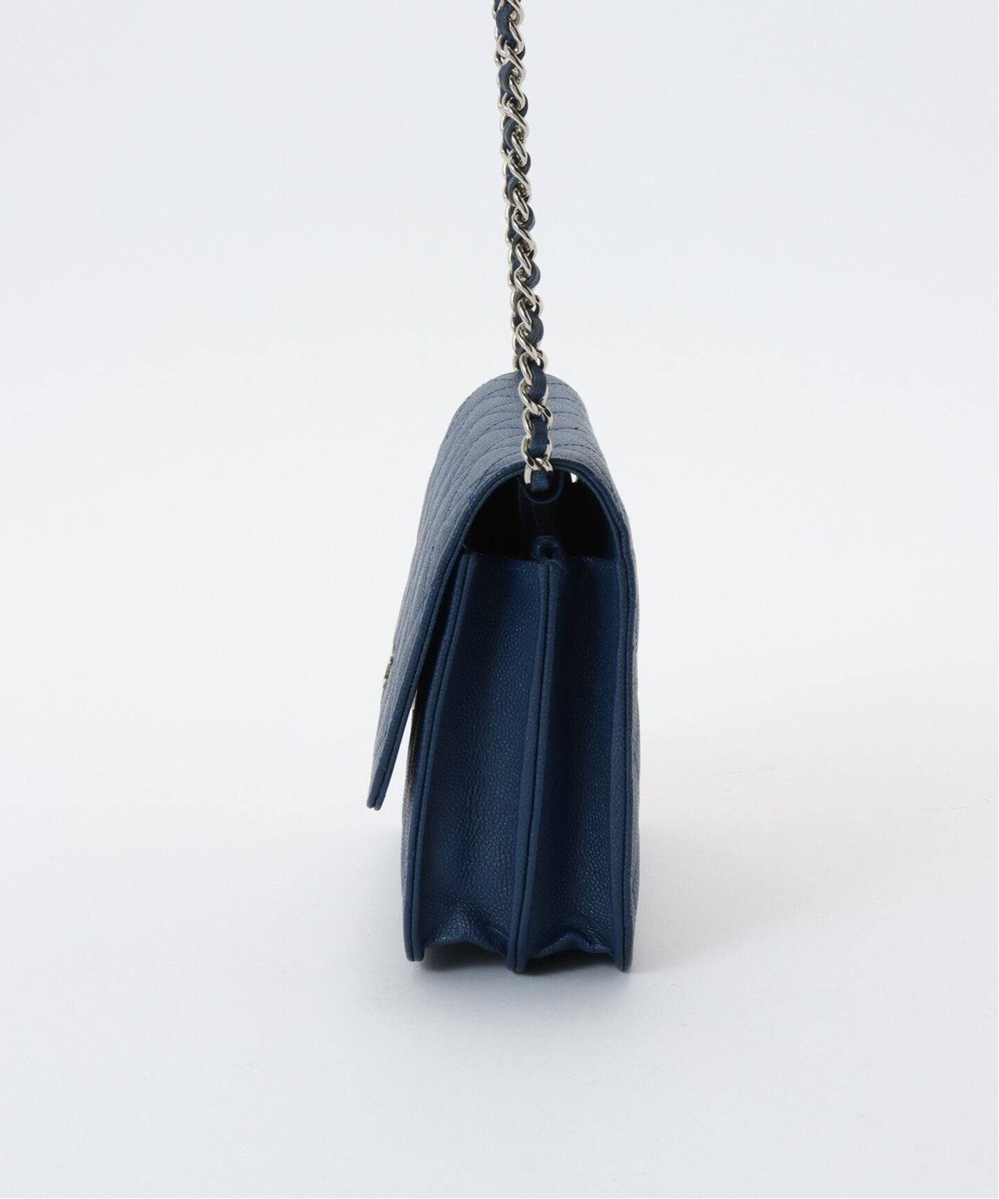 VINTAGE シャネル トレンディ チェーンウォレット ブルー 中古・古着通販】CHANEL (シャネル) マトラッセ チェーン