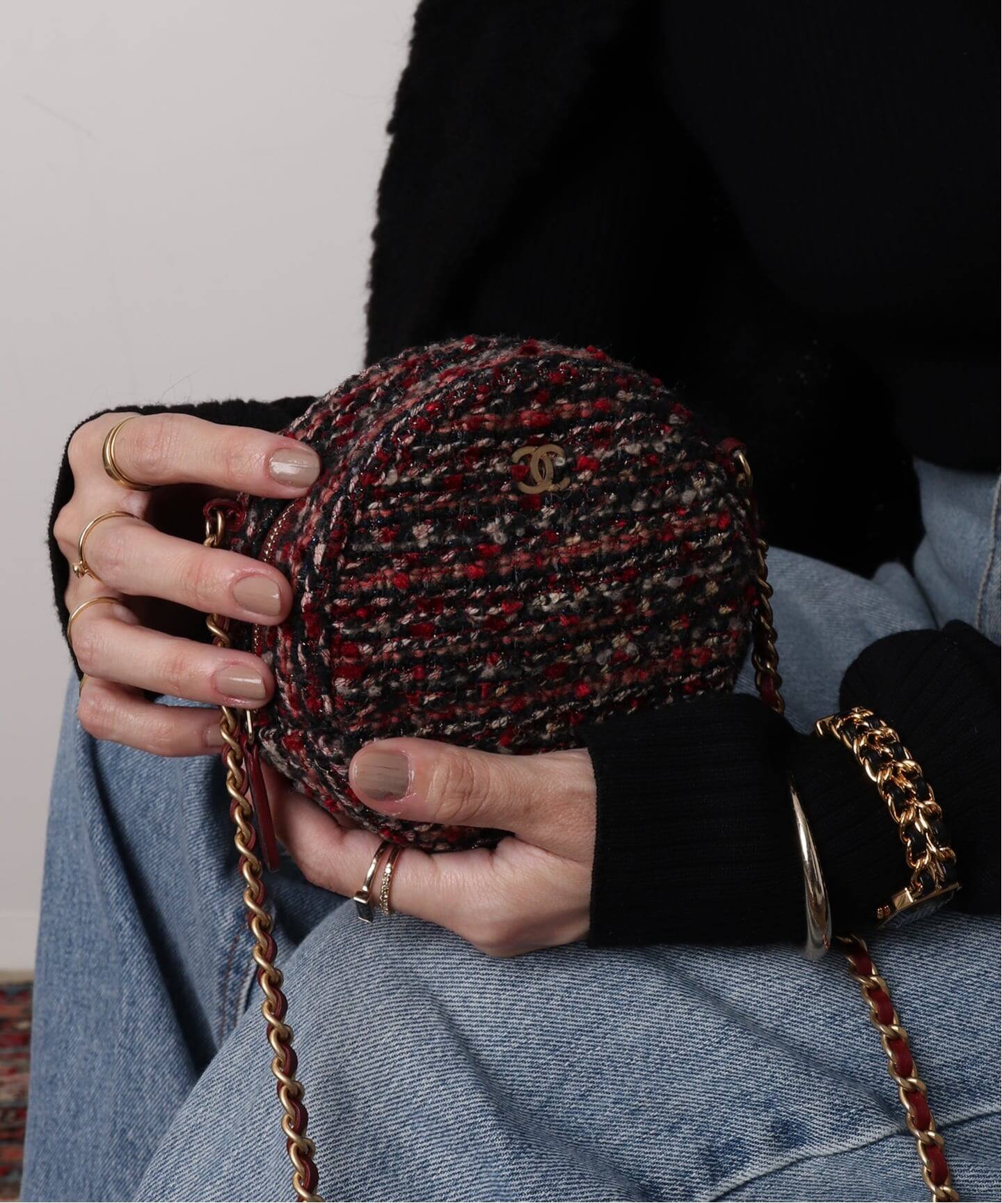 CHANEL/シャネル】ラウンド ミニショルダーバッグ tweed（ショルダー 