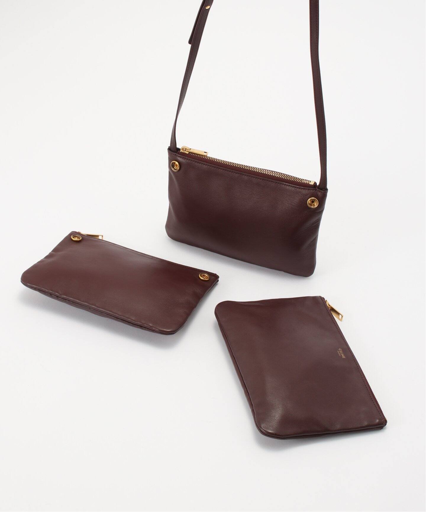 ヴィンテージ☆Celine☆クラシックトリオペルショルダーバッグ VINTAGE CELINE/セリーヌ】Trio small（ショルダーバッグ