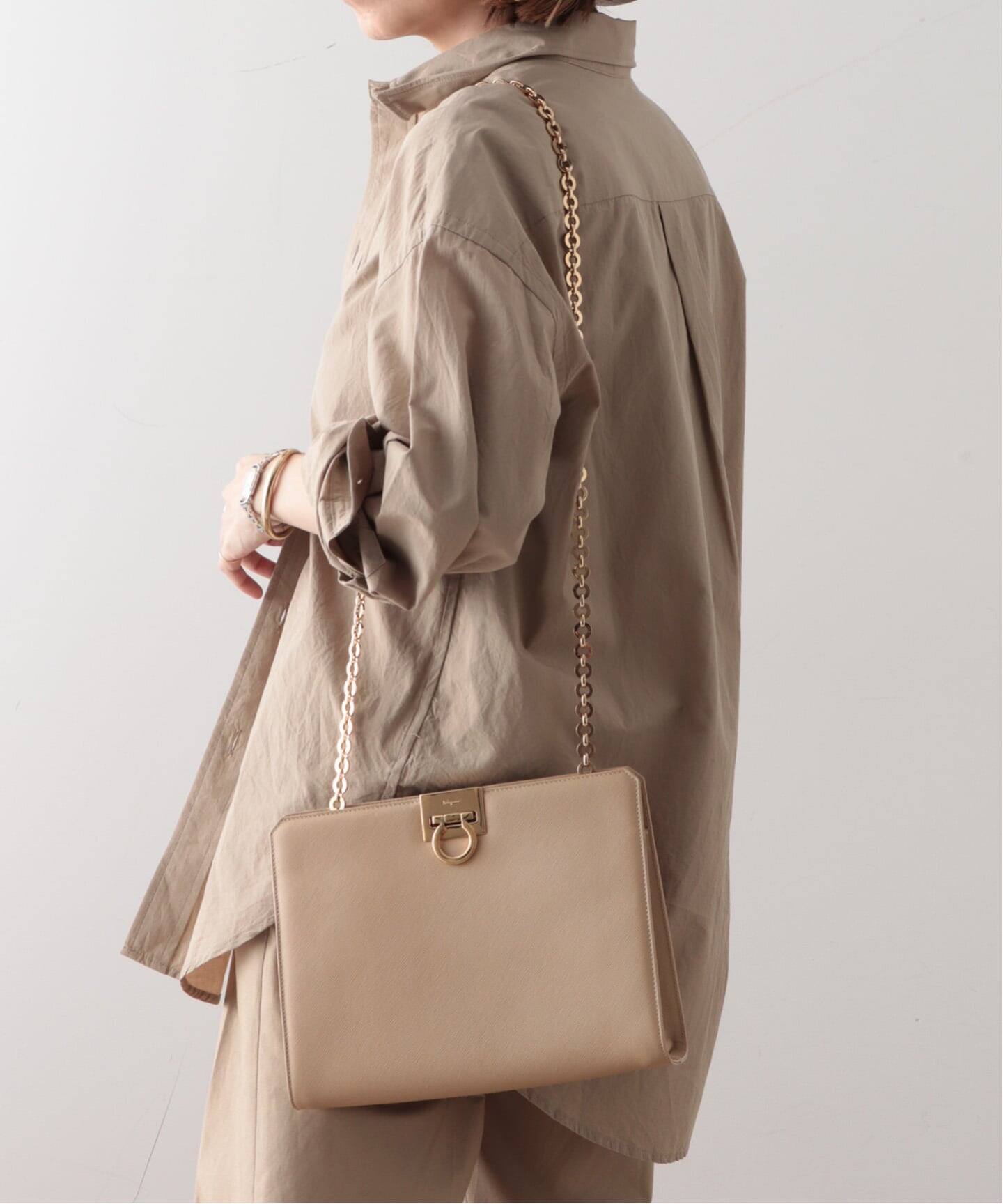VINTAGE FERRAGAMO/フェラガモ】Gancini 2wayバッグ（ショルダーバッグ