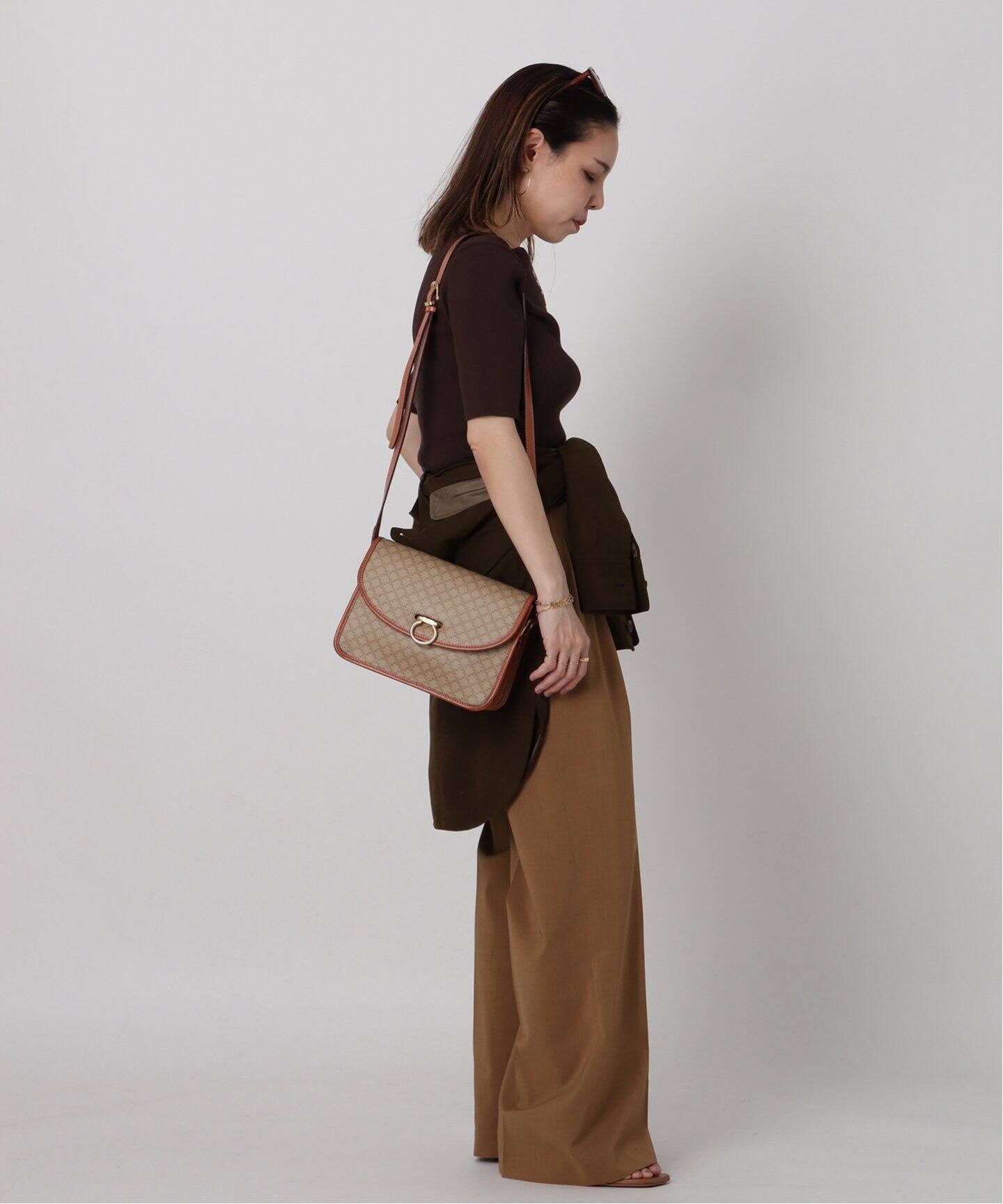 VINTAGE CELINE/セリーヌ】マカダム ショルダーバッグ（ショルダー 