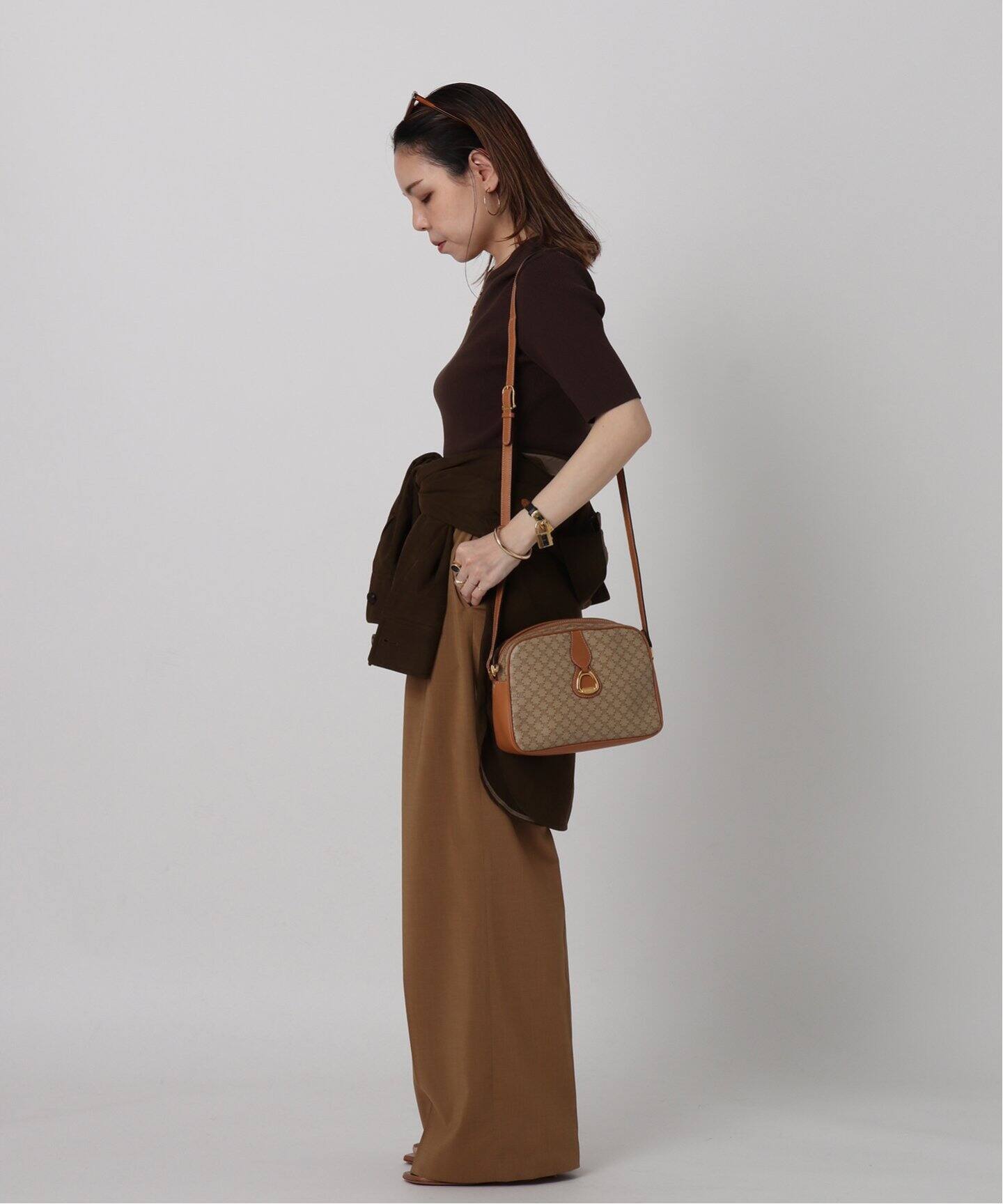 VINTAGE CELINE/セリーヌ】マカダム ショルダーバッグ（ショルダー 