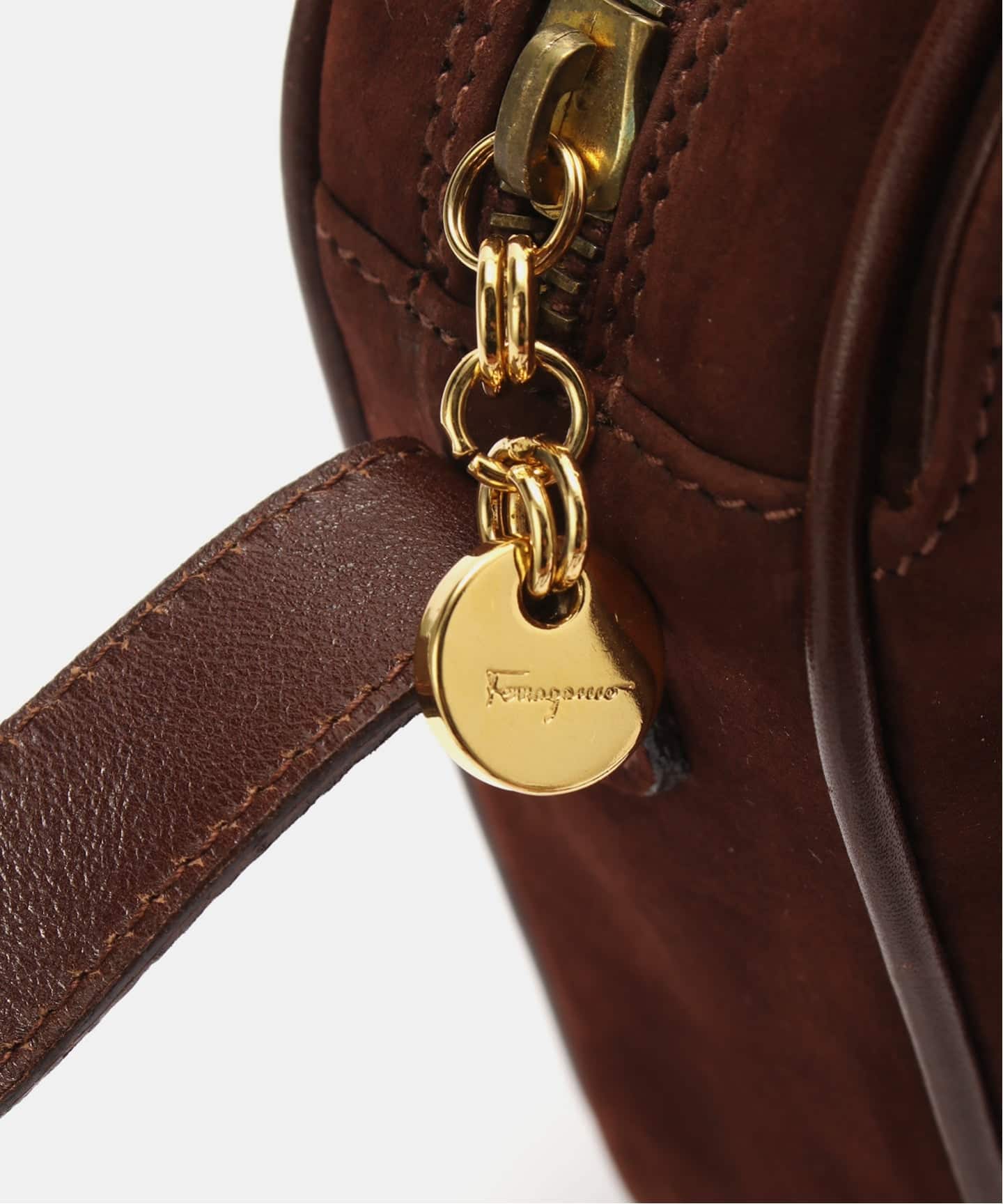 VINTAGE FERRAGAMO/フェラガモ】 Gancini ショルダーバッグ suede