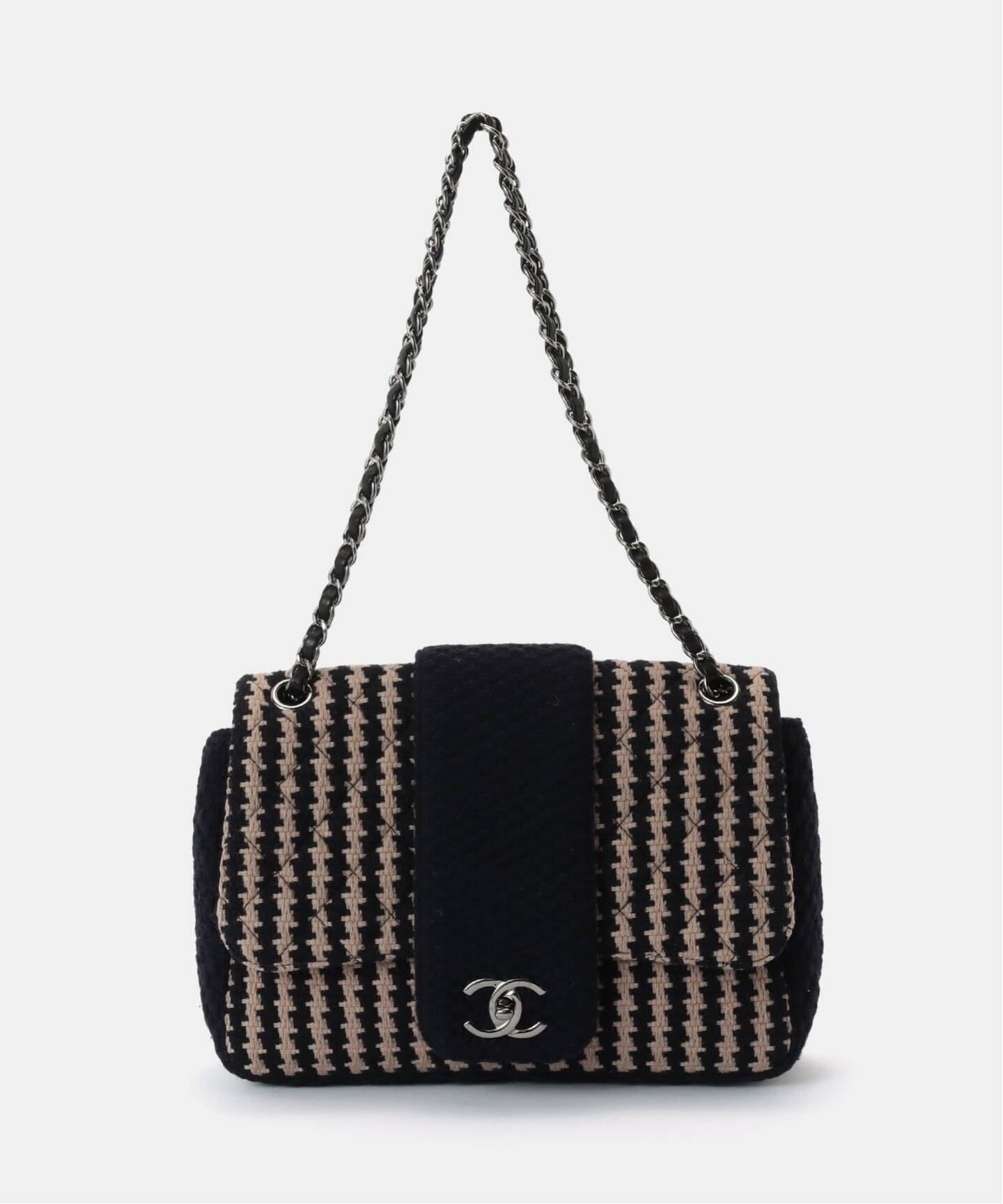 CHANEL チェック柄 ハンドバッグ ヴィンテージ VINTAGE CHANEL/シャネル】チェーンショルダーバッグ tweed