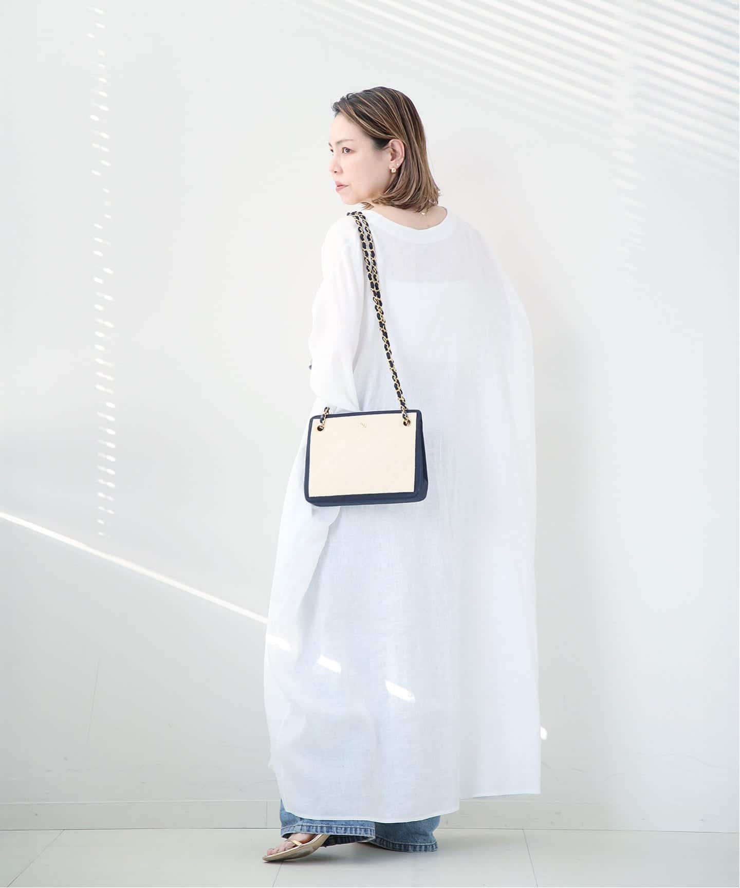 VINTAGE CHANEL/シャネル】チェーンショルダーバッグ bicolor raffia