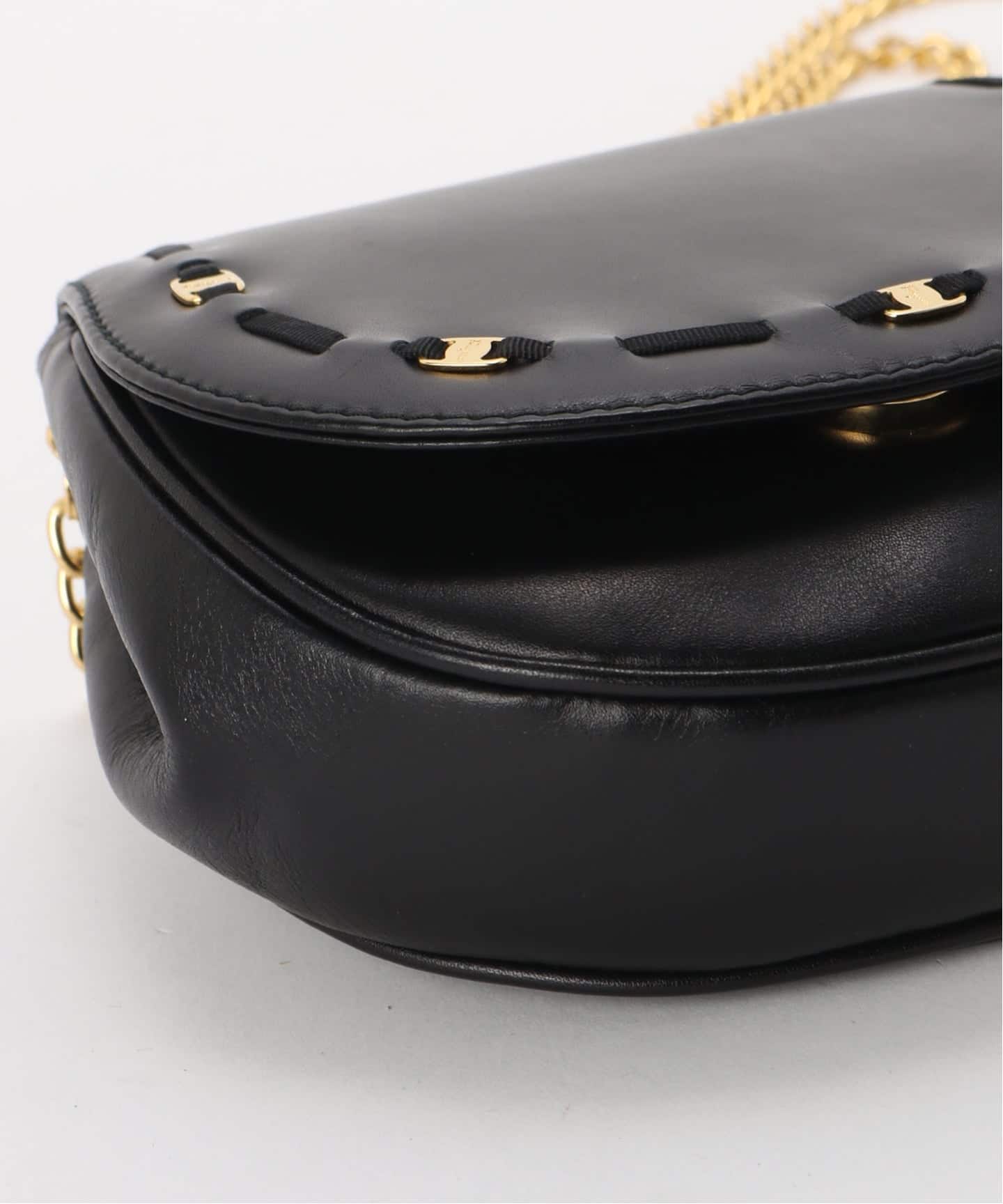VINTAGE FERRAGAMO/フェラガモ】 Vara チェーンショルダー ミニバッグ