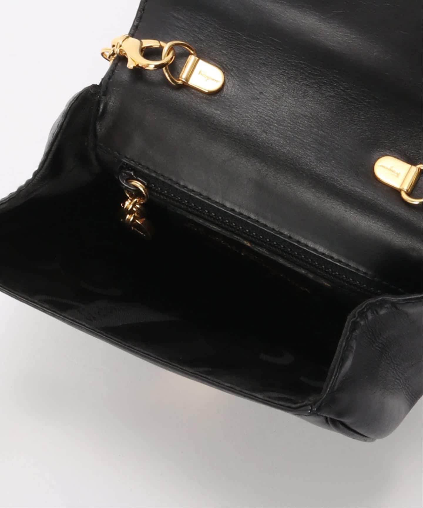 VINTAGE FERRAGAMO/フェラガモ】 Vara チェーンショルダー ミニバッグ