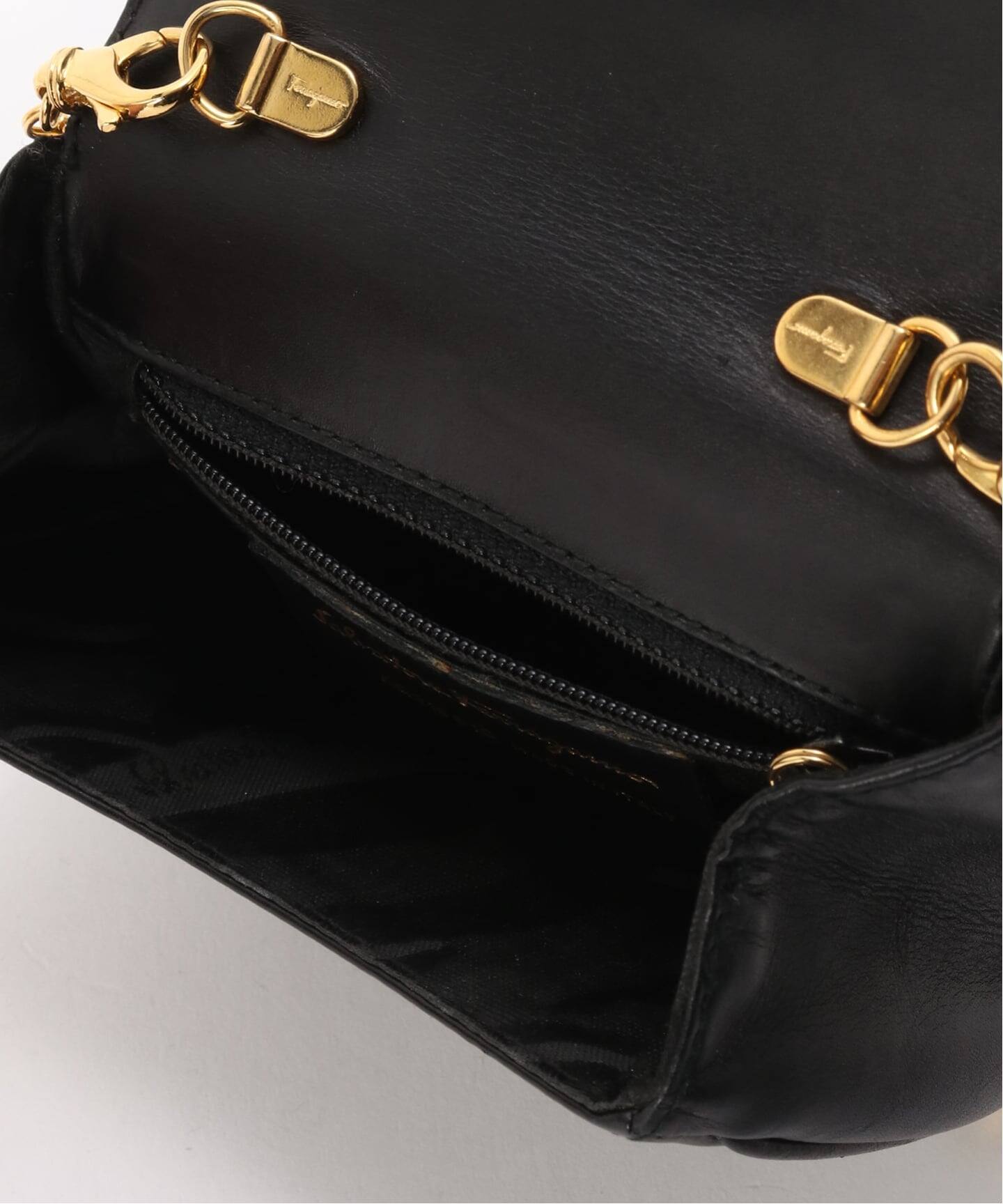 VINTAGE FERRAGAMO/フェラガモ】 Vara チェーンショルダー ミニバッグ