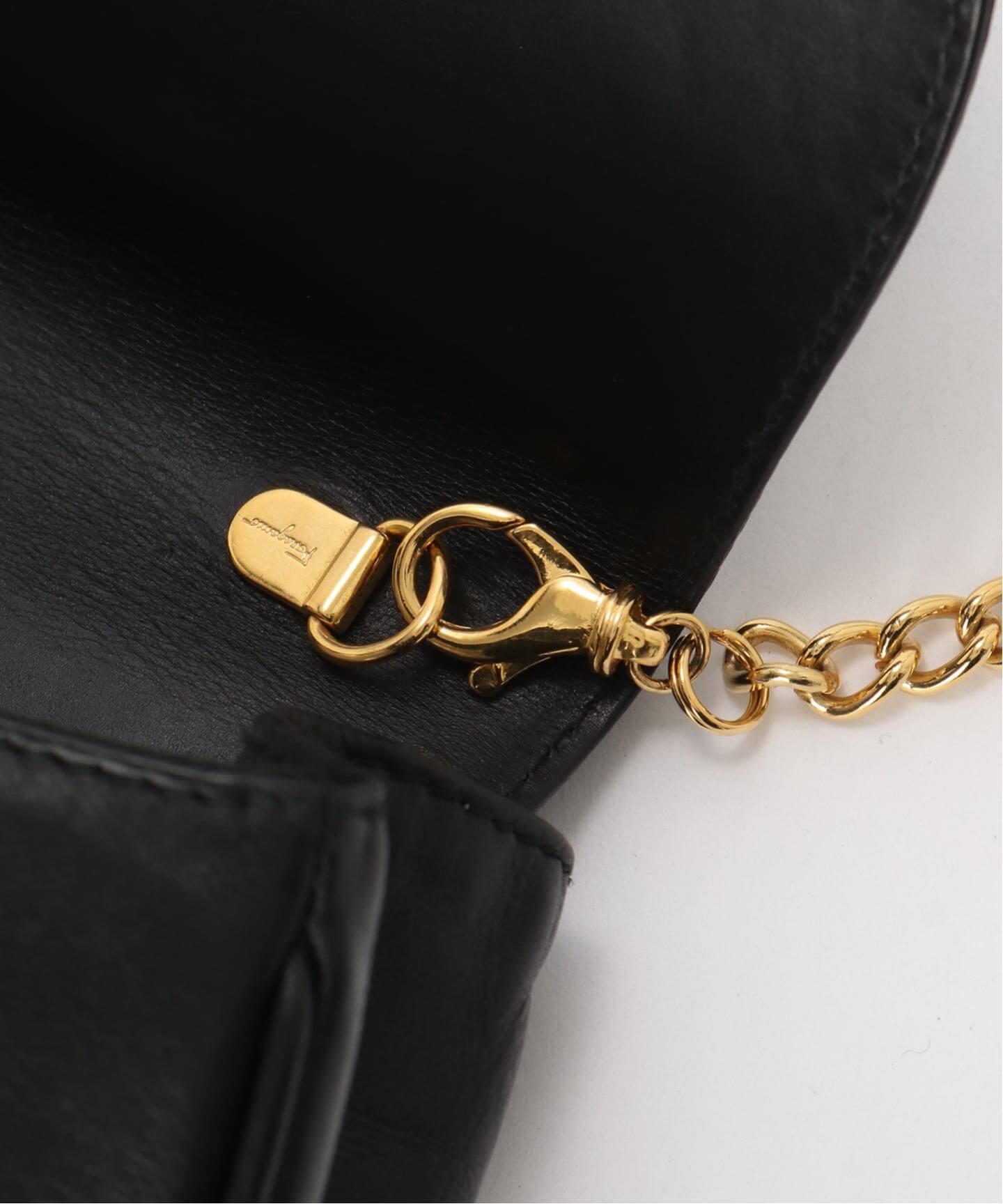 VINTAGE FERRAGAMO/フェラガモ】 Vara チェーンショルダー ミニバッグ