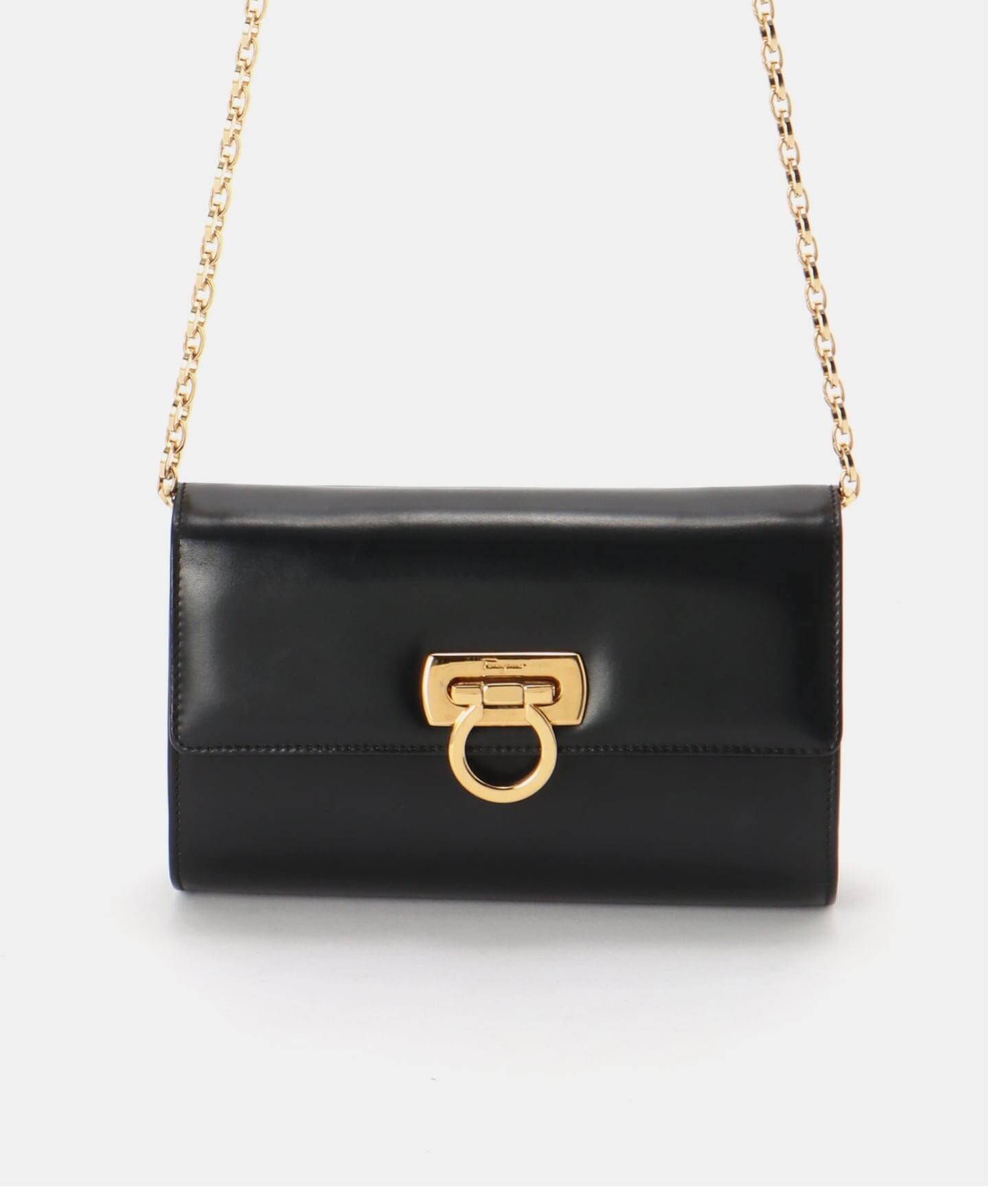 VINTAGE FERRAGAMO/フェラガモ】 Gancini チェーンショルダーバッグ