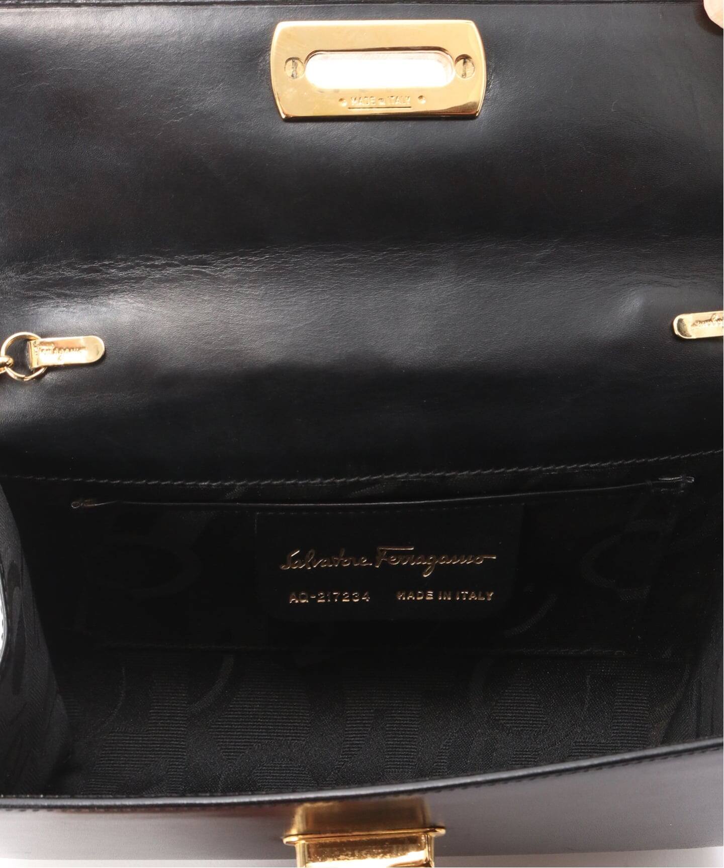 VINTAGE FERRAGAMO/フェラガモ】 Gancini チェーンショルダーバッグ