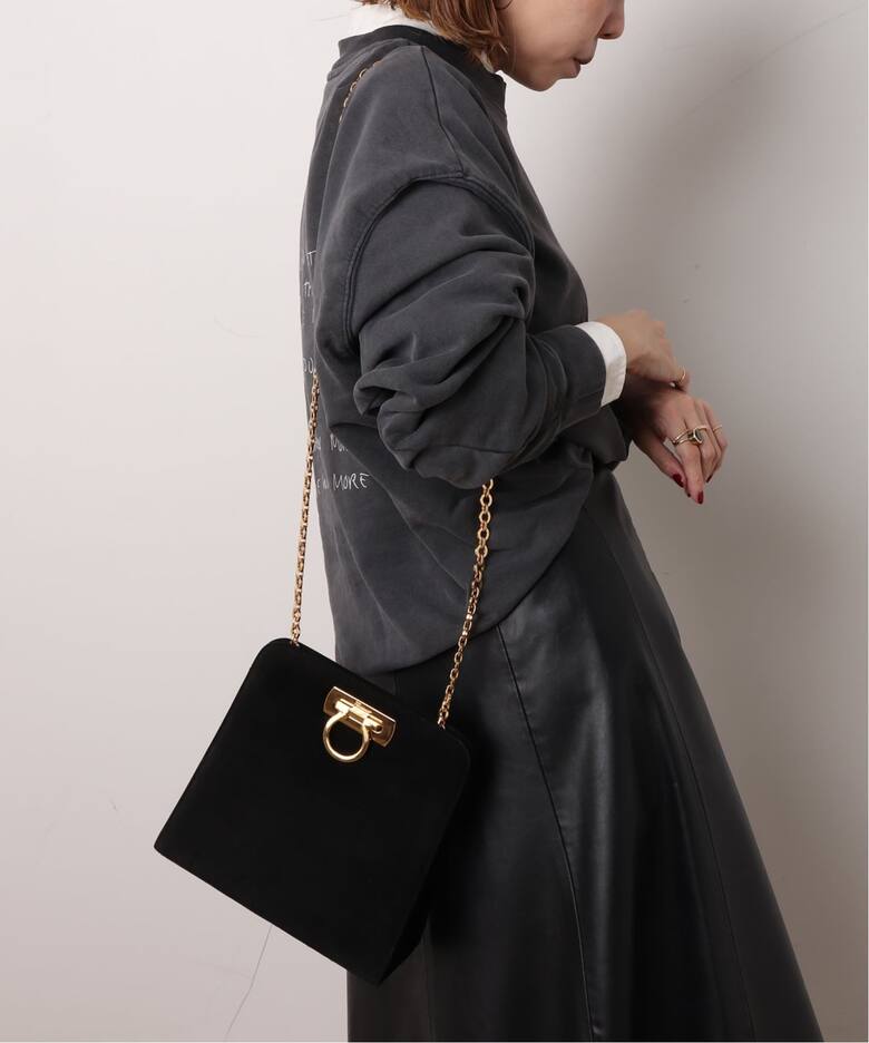 VINTAGE FERRAGAMO/フェラガモ】 Gancini チェーンショルダーバッグ 