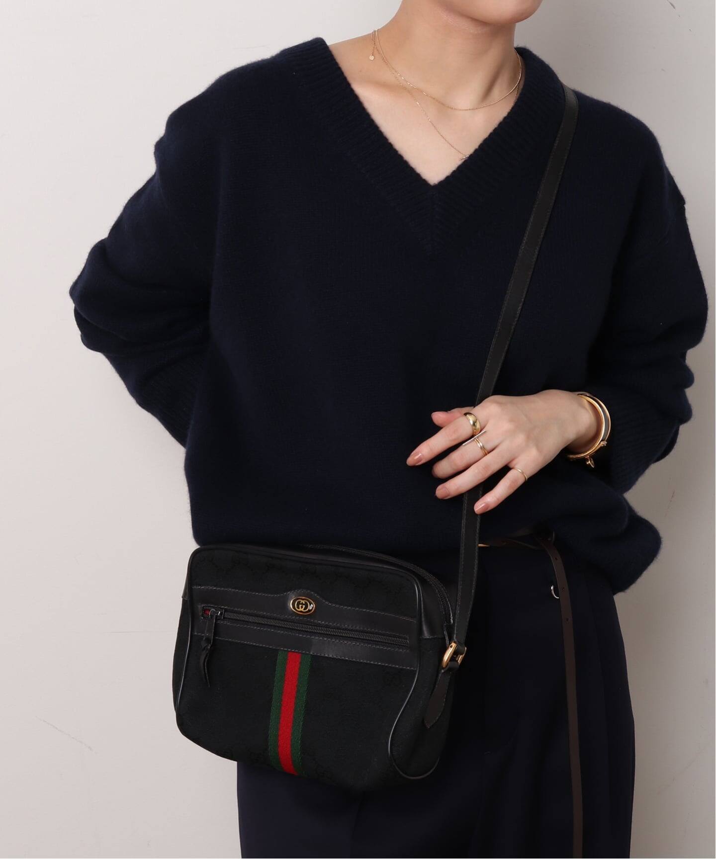 VINTAGE GUCCI /グッチ】 ショルダーバッグ gg web（ショルダーバッグ