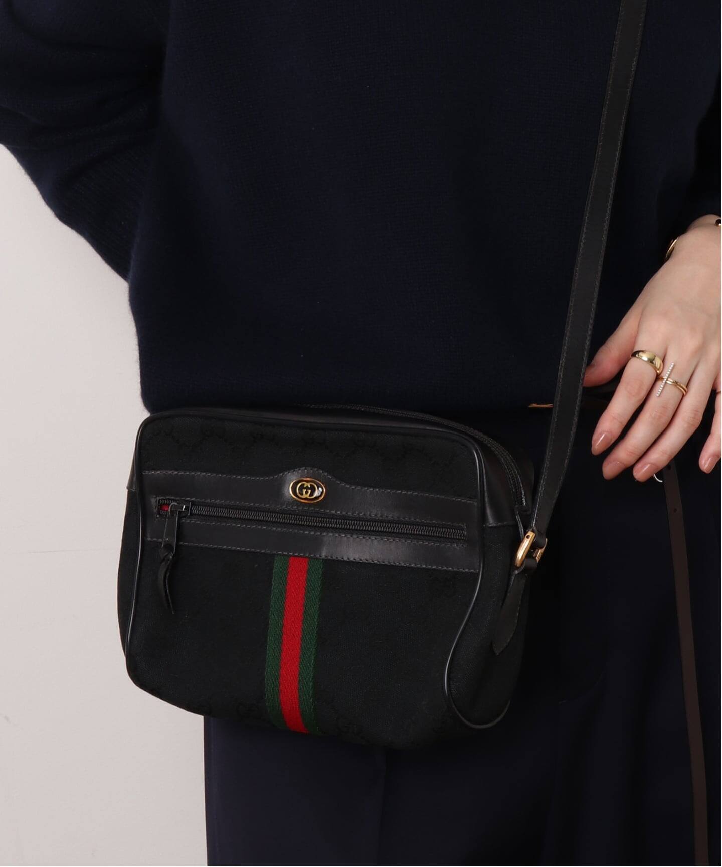 VINTAGE GUCCI /グッチ】 ショルダーバッグ gg web（ショルダーバッグ 