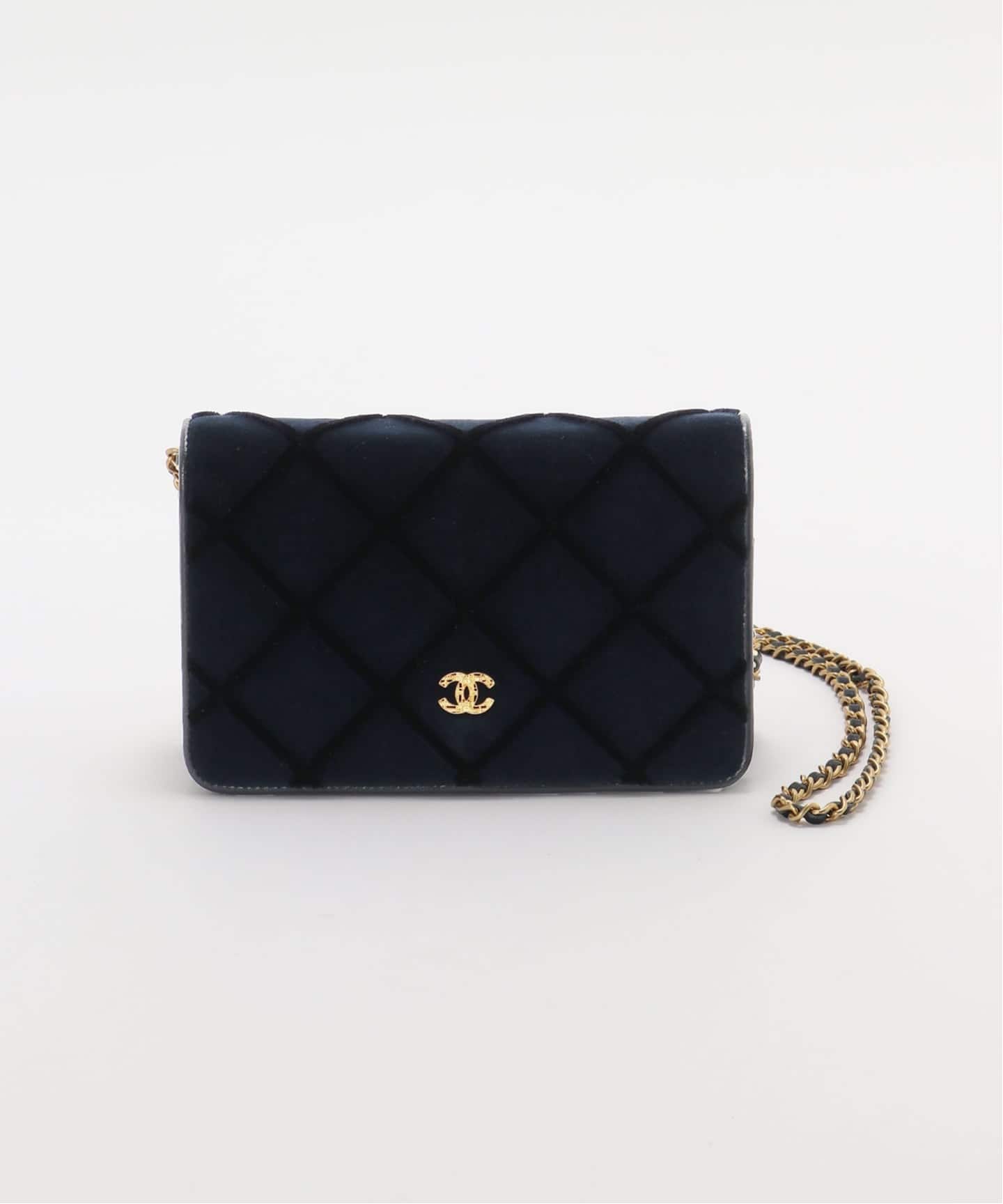 VINTAGE CHANEL/シャネル】チェーンウォレットバッグ velor