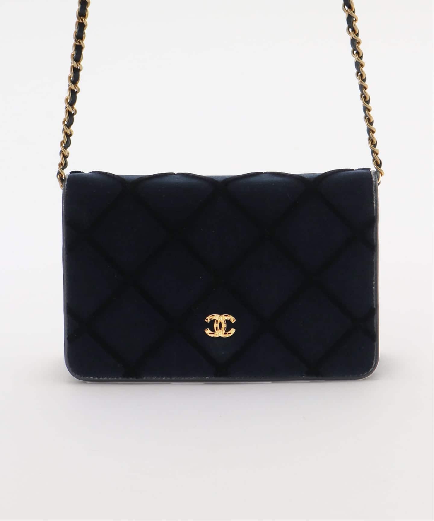VINTAGE CHANEL/シャネル】チェーンウォレットバッグ velor