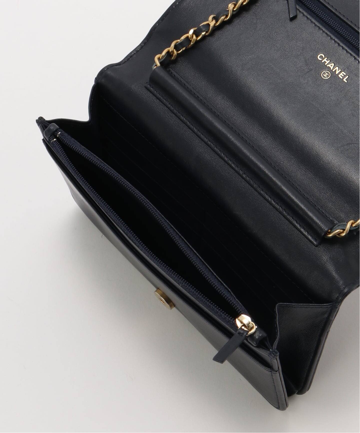 VINTAGE CHANEL/シャネル】チェーンウォレットバッグ velor