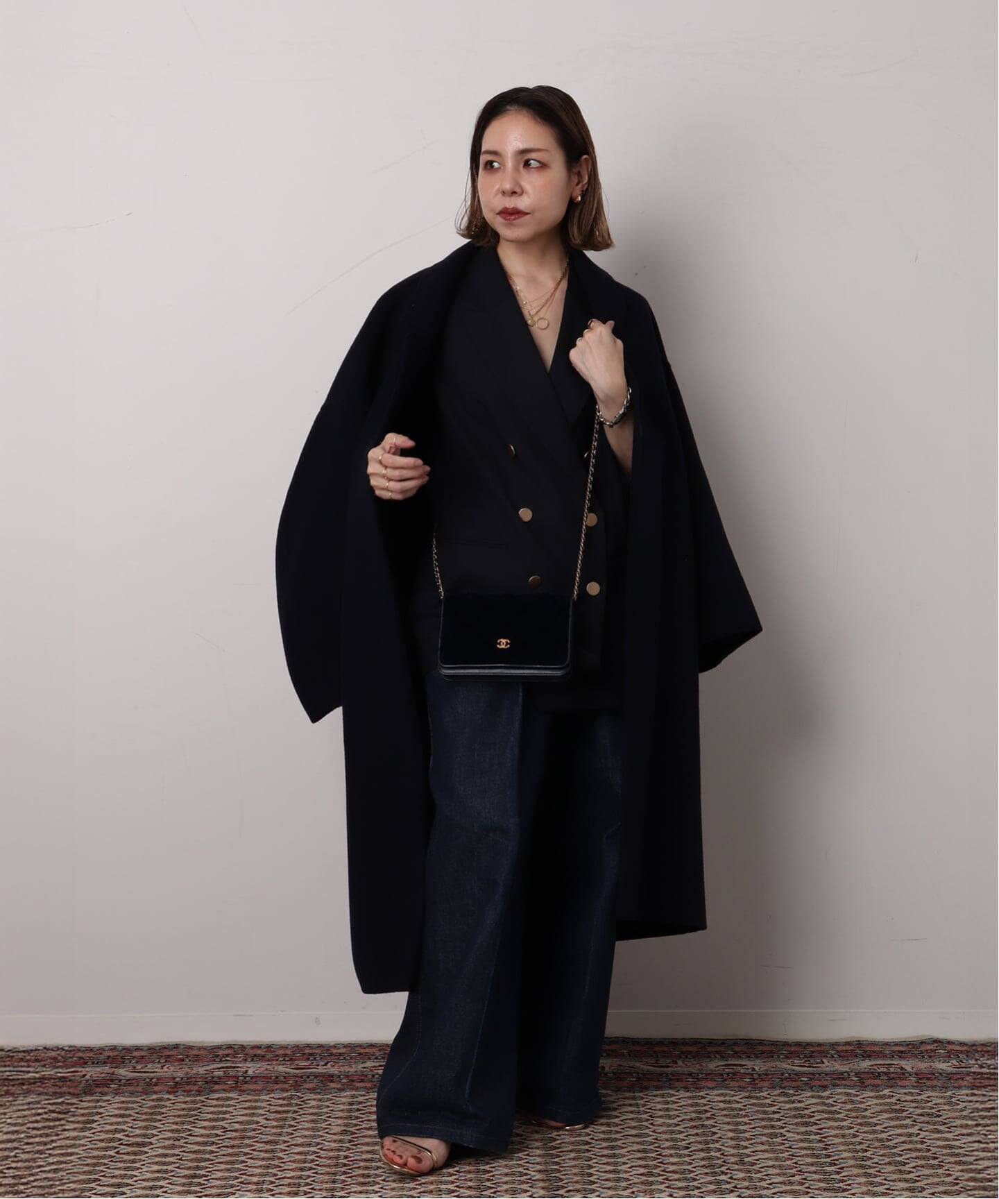 VINTAGE CHANEL/シャネル】チェーンウォレットバッグ velor