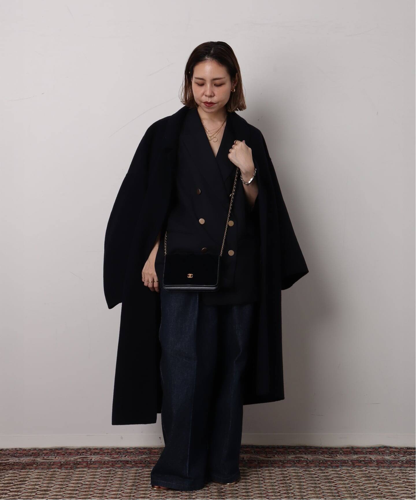 VINTAGE CHANEL/シャネル】チェーンウォレットバッグ velor