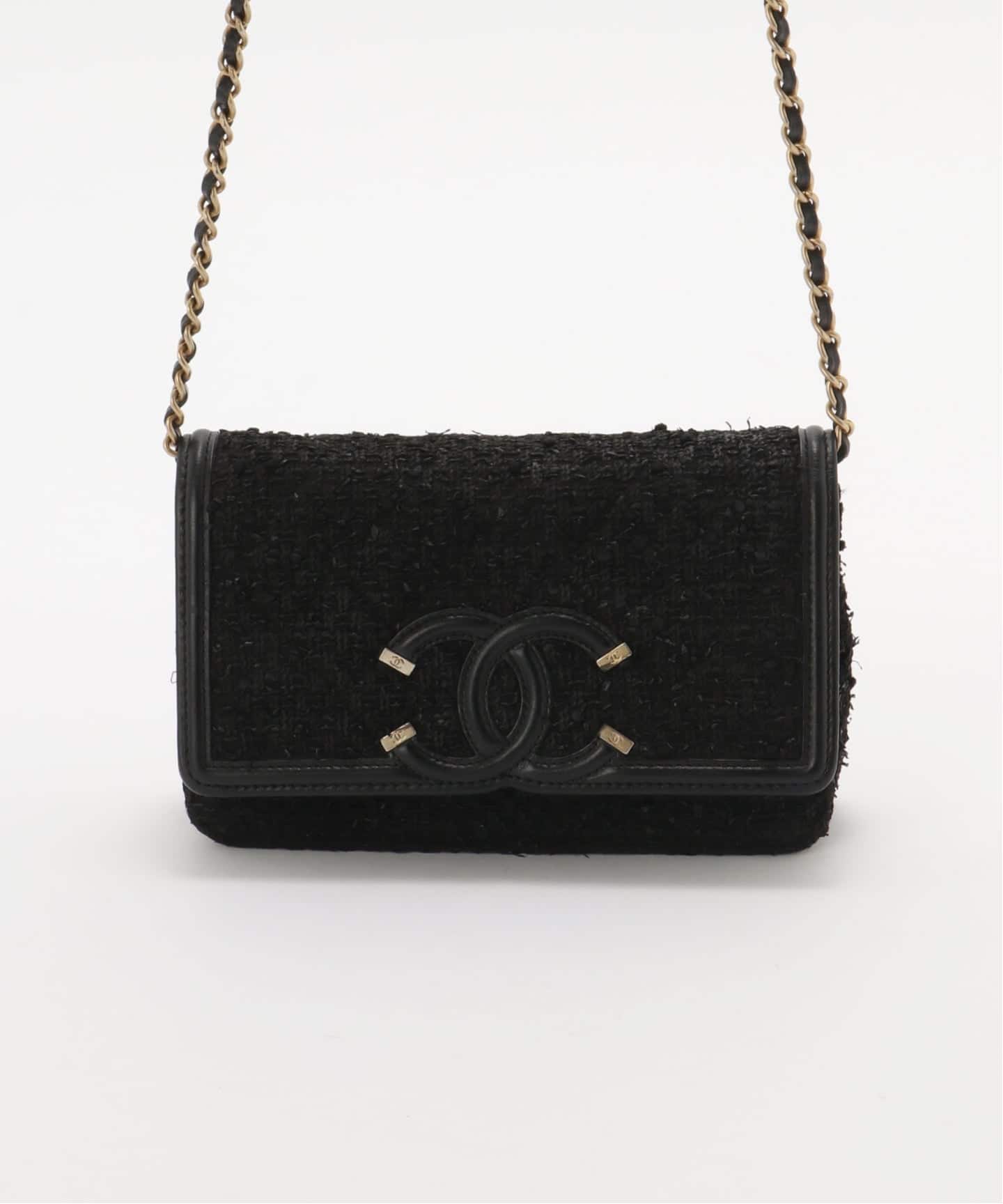 CHANEL/シャネル】CC filigree chain wallet tweed（ショルダーバッグ