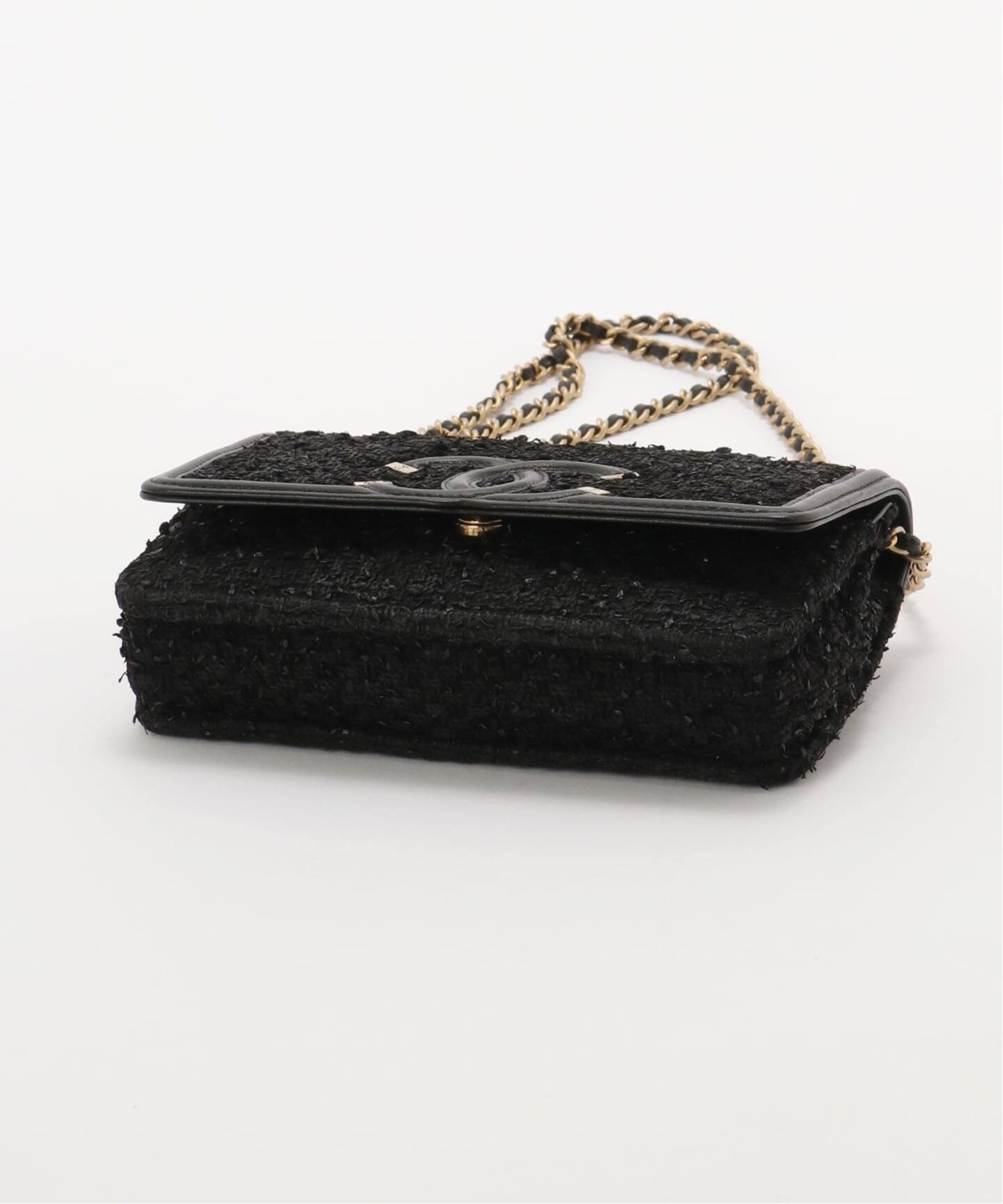 CHANEL/シャネル】CC filigree chain wallet tweed（ショルダーバッグ