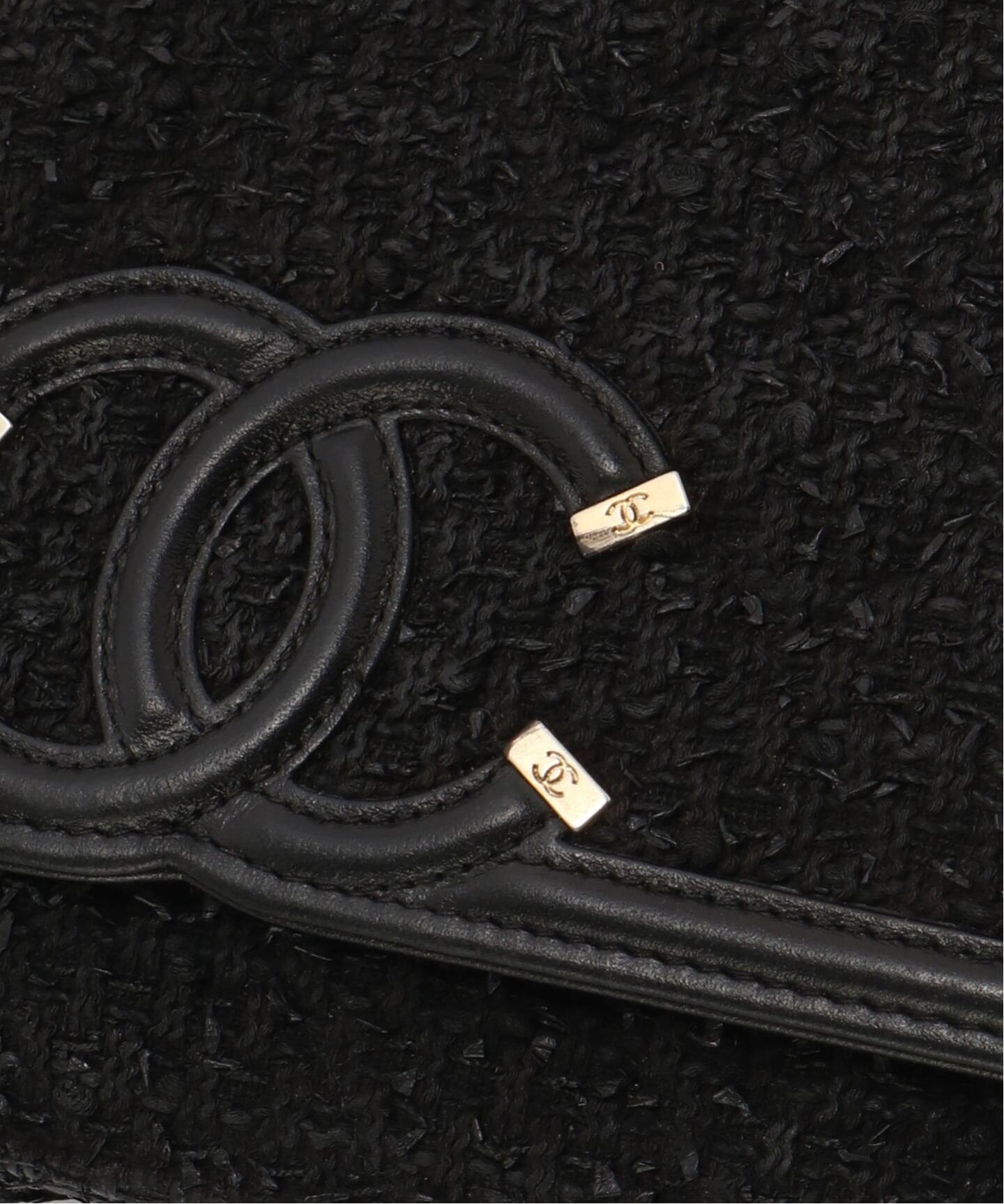 CHANEL/シャネル】CC filigree chain wallet tweed（ショルダーバッグ