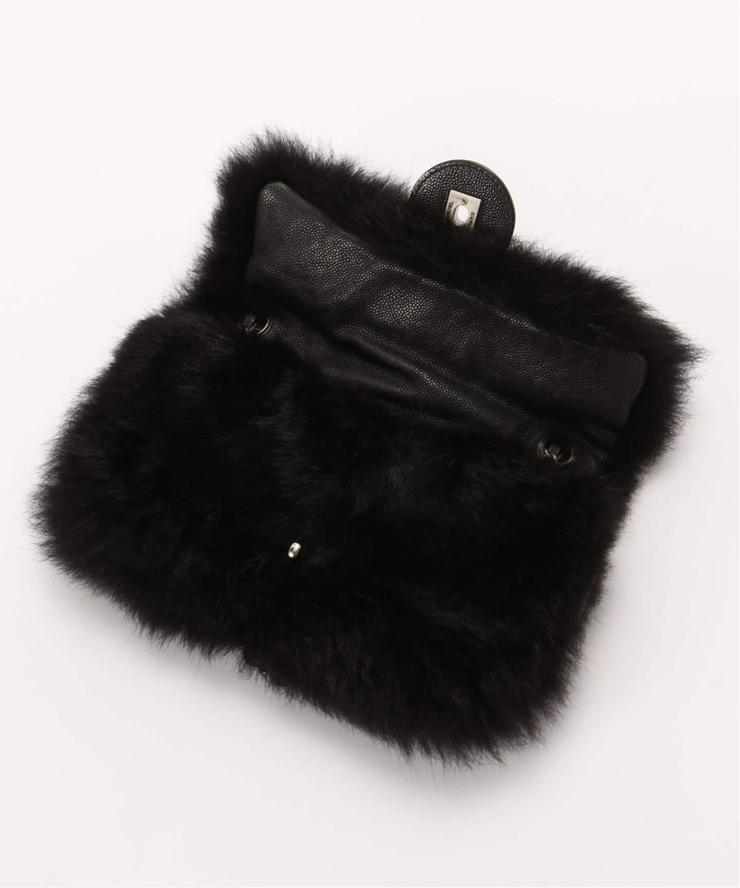 最終値下げ　CHANEL ブラック手袋 ファー付き CHANEL/シャネル】チェーンショルダー fur（ショルダーバッグ