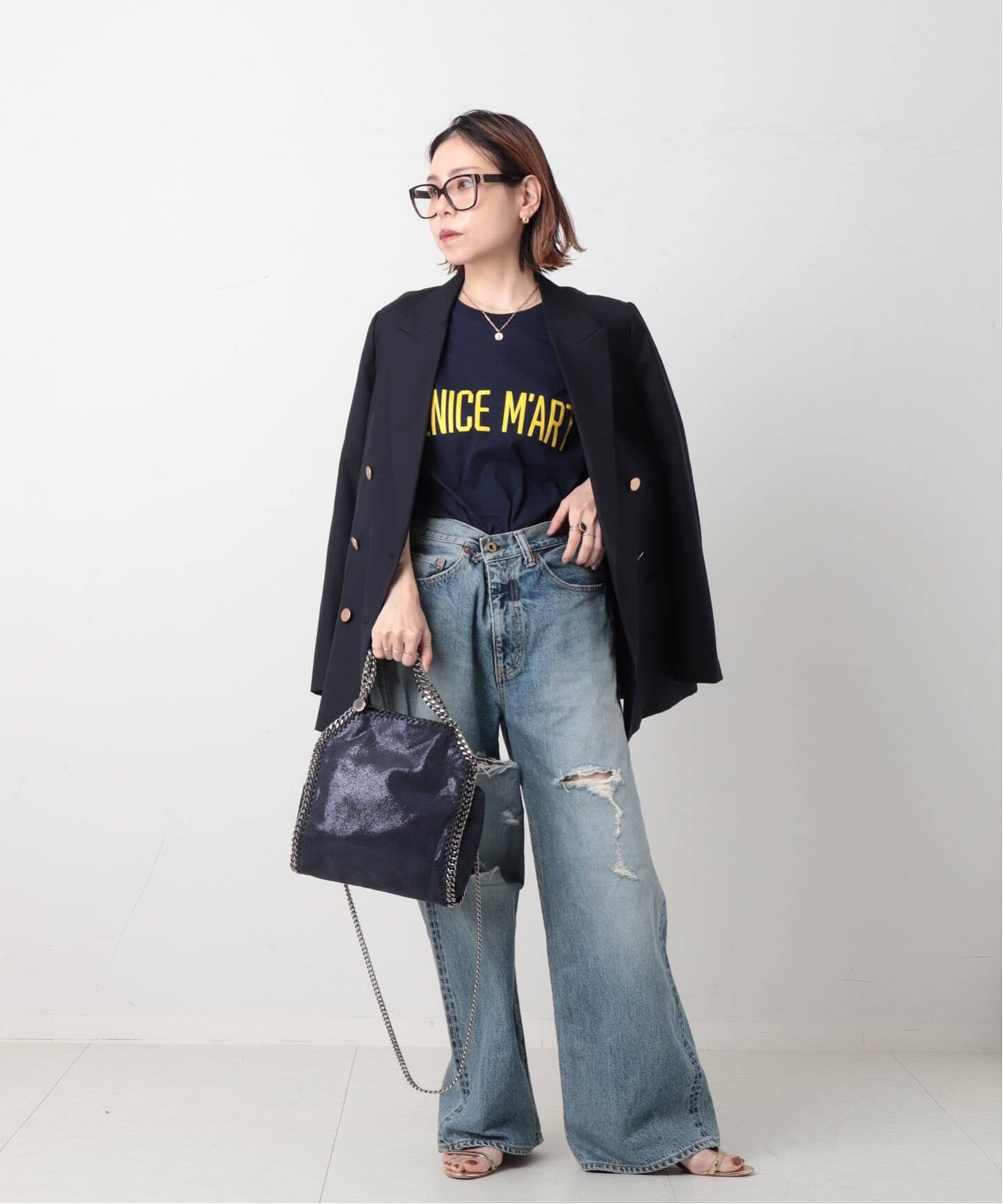 【プリン様】ステラマッカートニー  ファラベア　ミニ　ネイビー STELLA McCARTNEY/ステラ マッカートニー】 Falabella bag mini