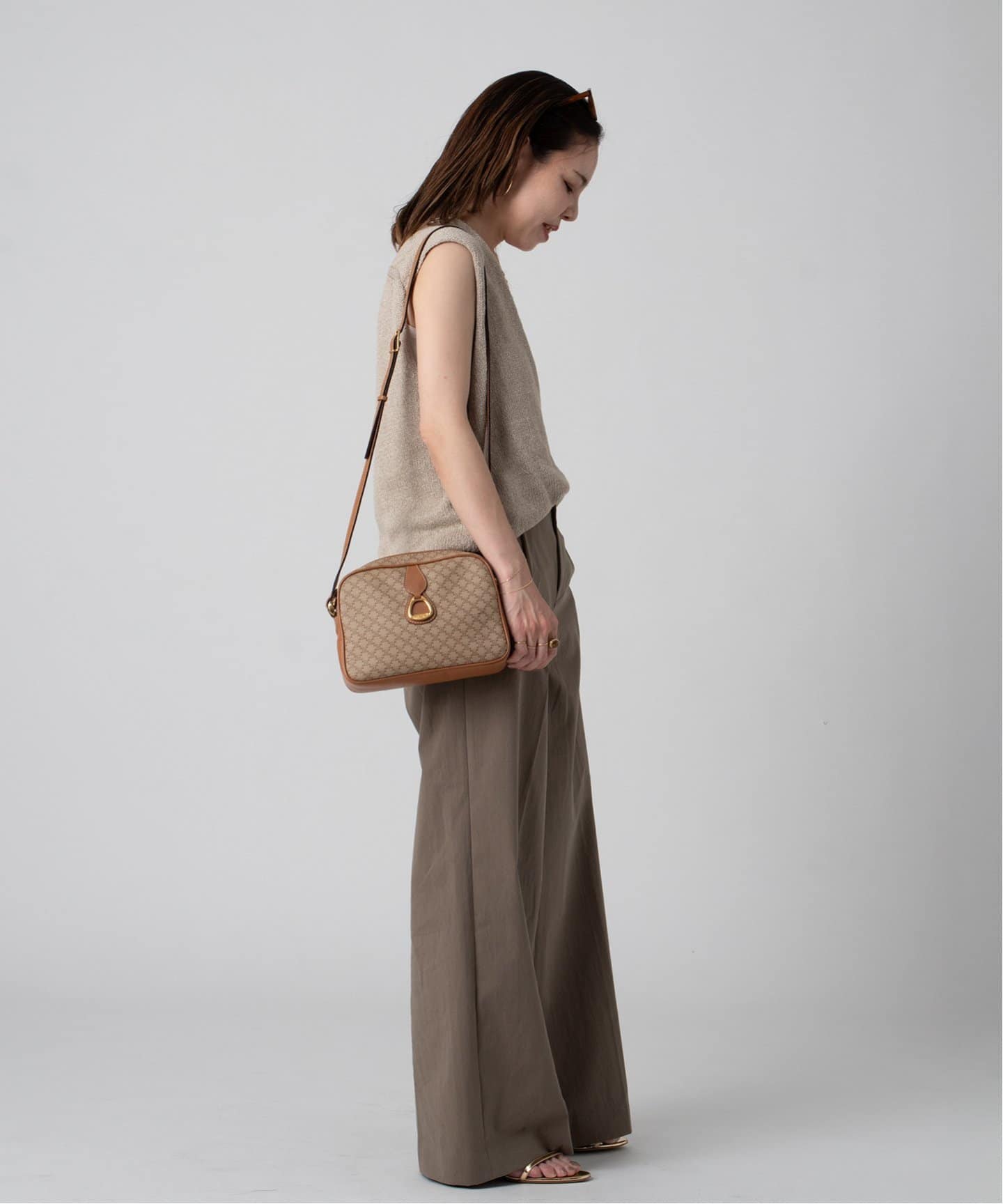 憧れの VINTAGE CELINE/セリーヌ】macadam ショルダーバッグ バッグ