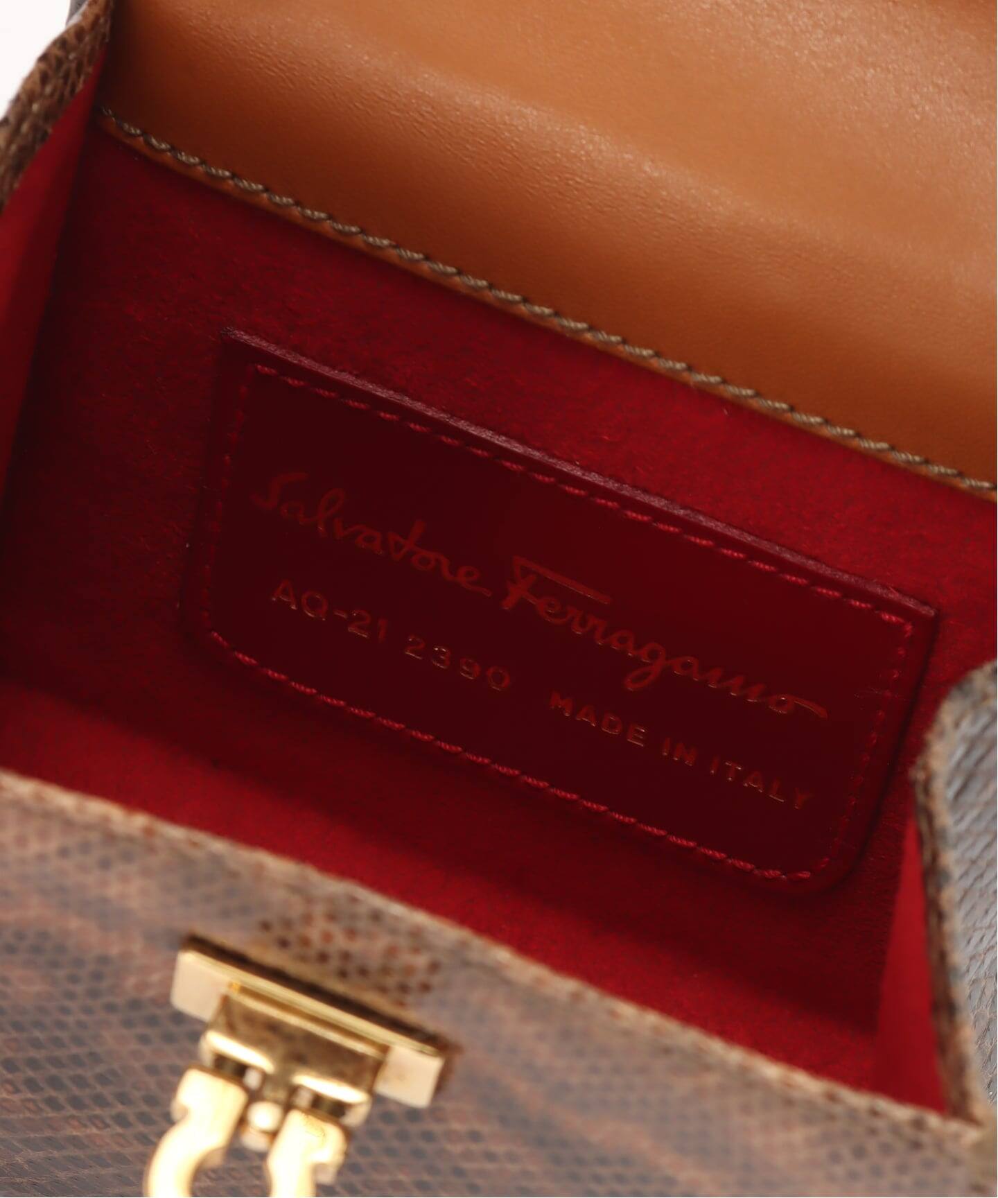 VINTAGE FERRAGAMO/フェラガモ】Gancini ミニチェーンショルダーバッグ