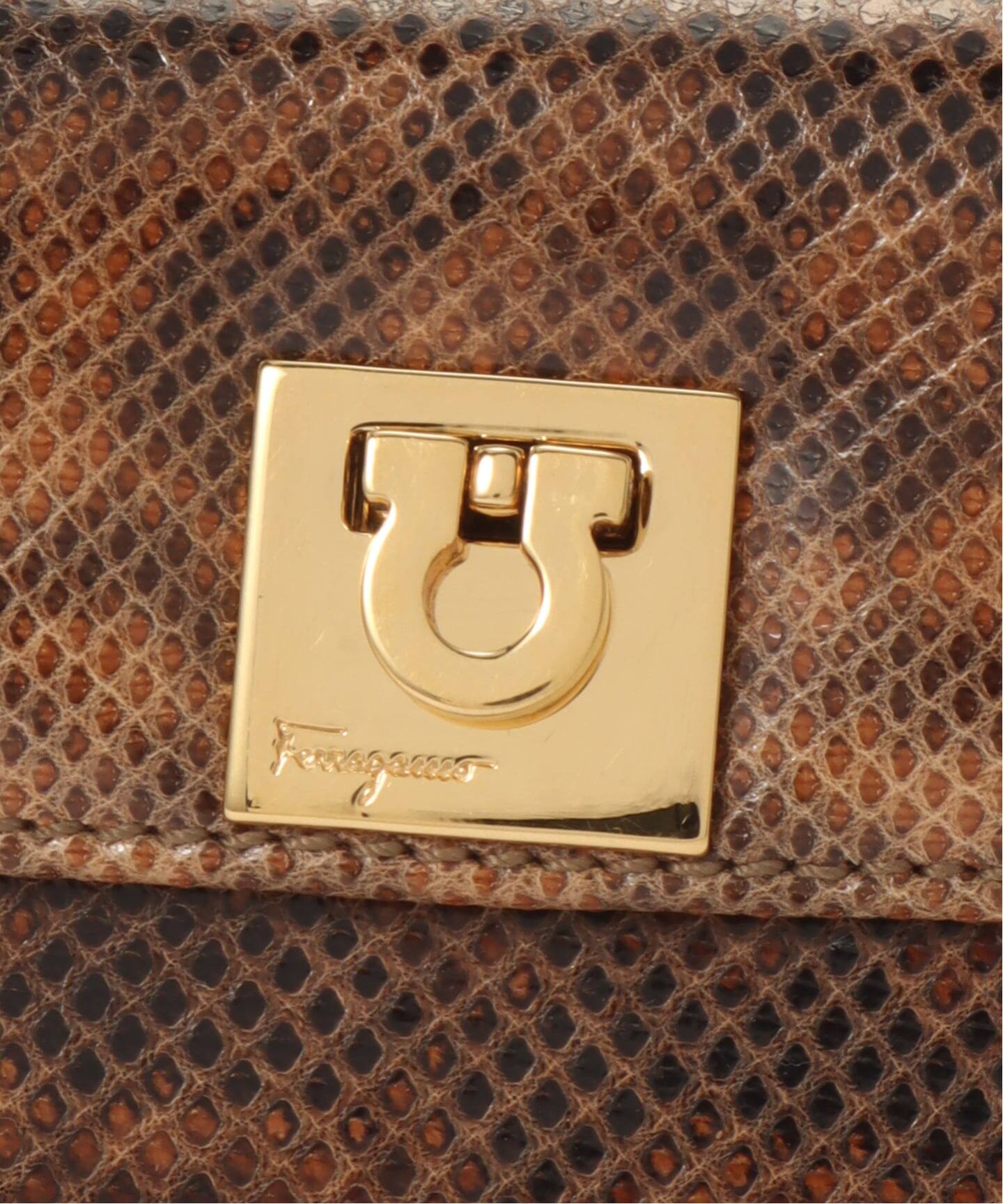 Ferragamo Vintage リザード×スエード  チェーンバック SALVATORE FERRAGAMO|スエードショルダーバッグ|【ハードオフ公式通販