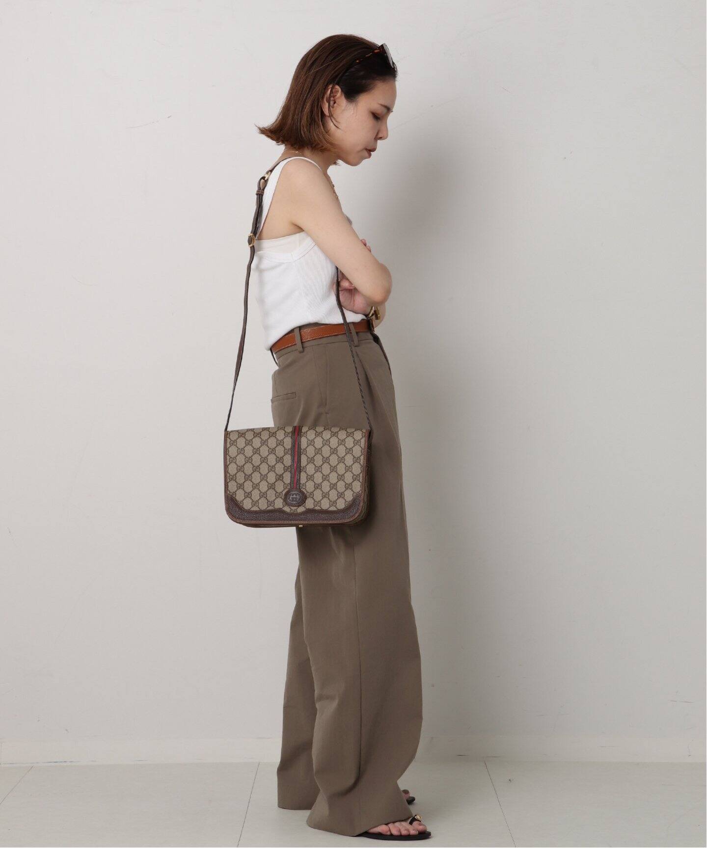 VINTAGE GUCCI /グッチ】ショルダーバッグ gg web（ショルダー