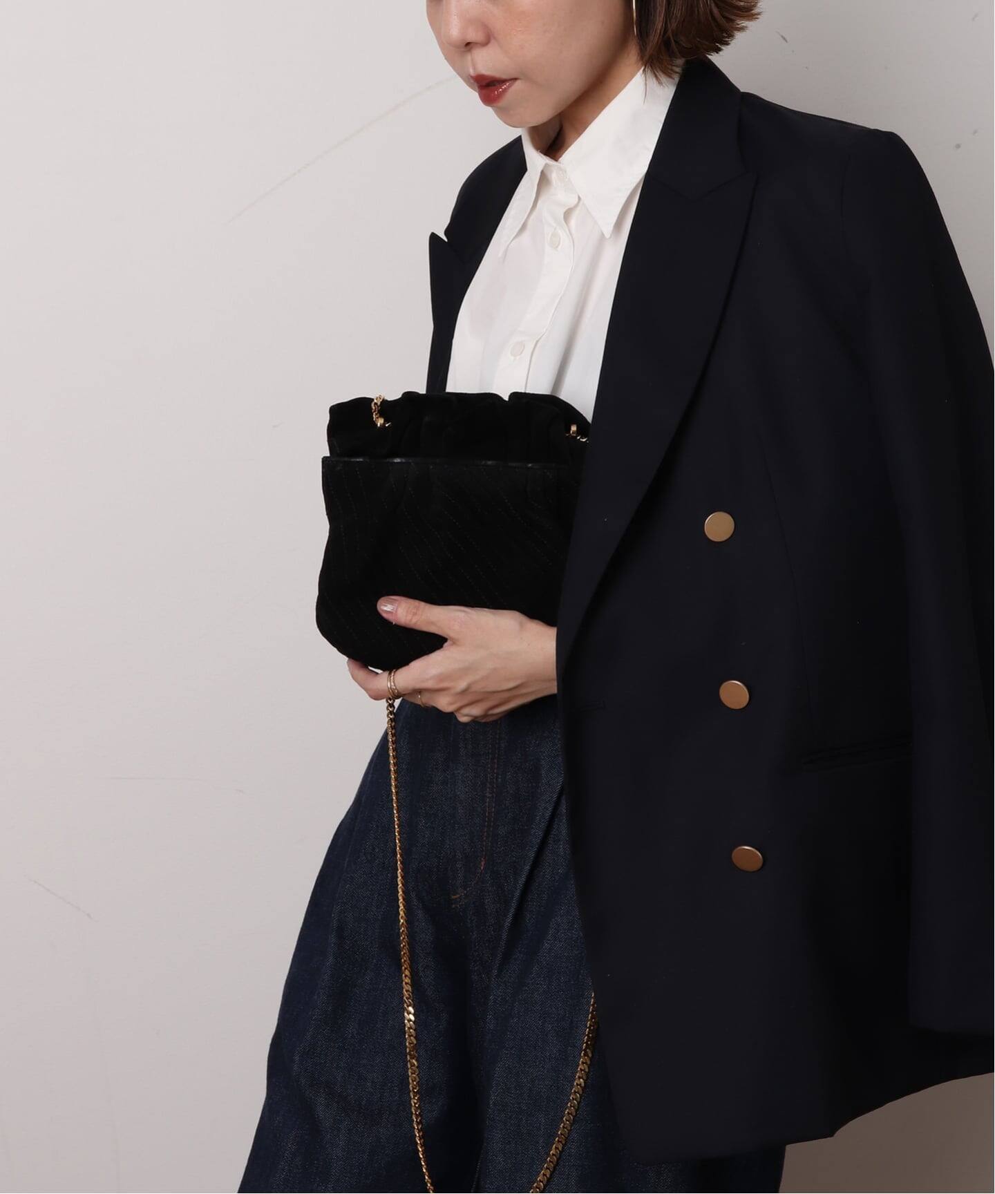 VINTAGE CELINE/セリーヌ】チェーンショルダーバッグ suede