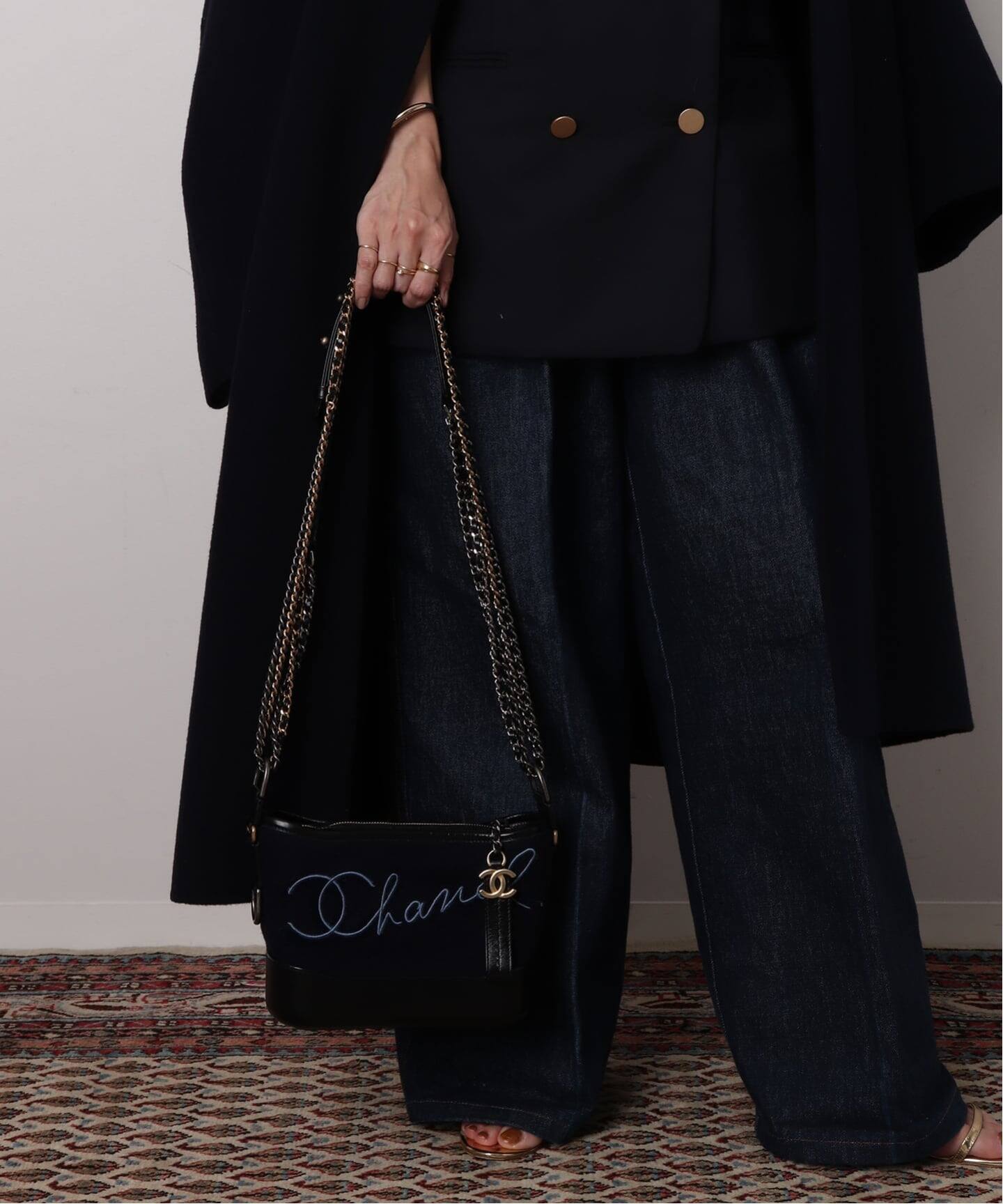 極美品】シャネル パリ ハンブルク チャーム ウール ポケットミラー