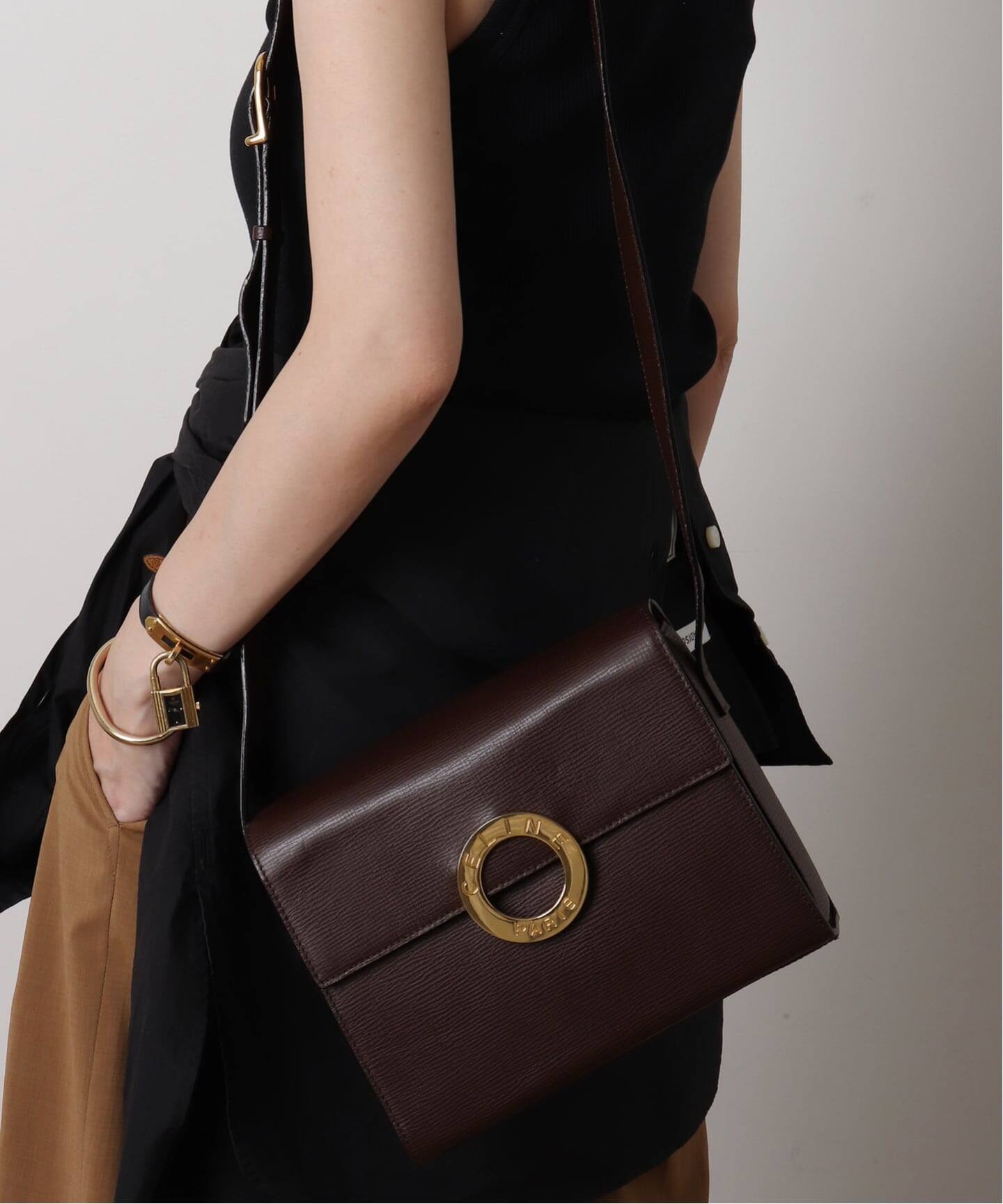 VINTAGE CELINE/セリーヌ】ショルダーバッグ circle（ショルダーバッグ 