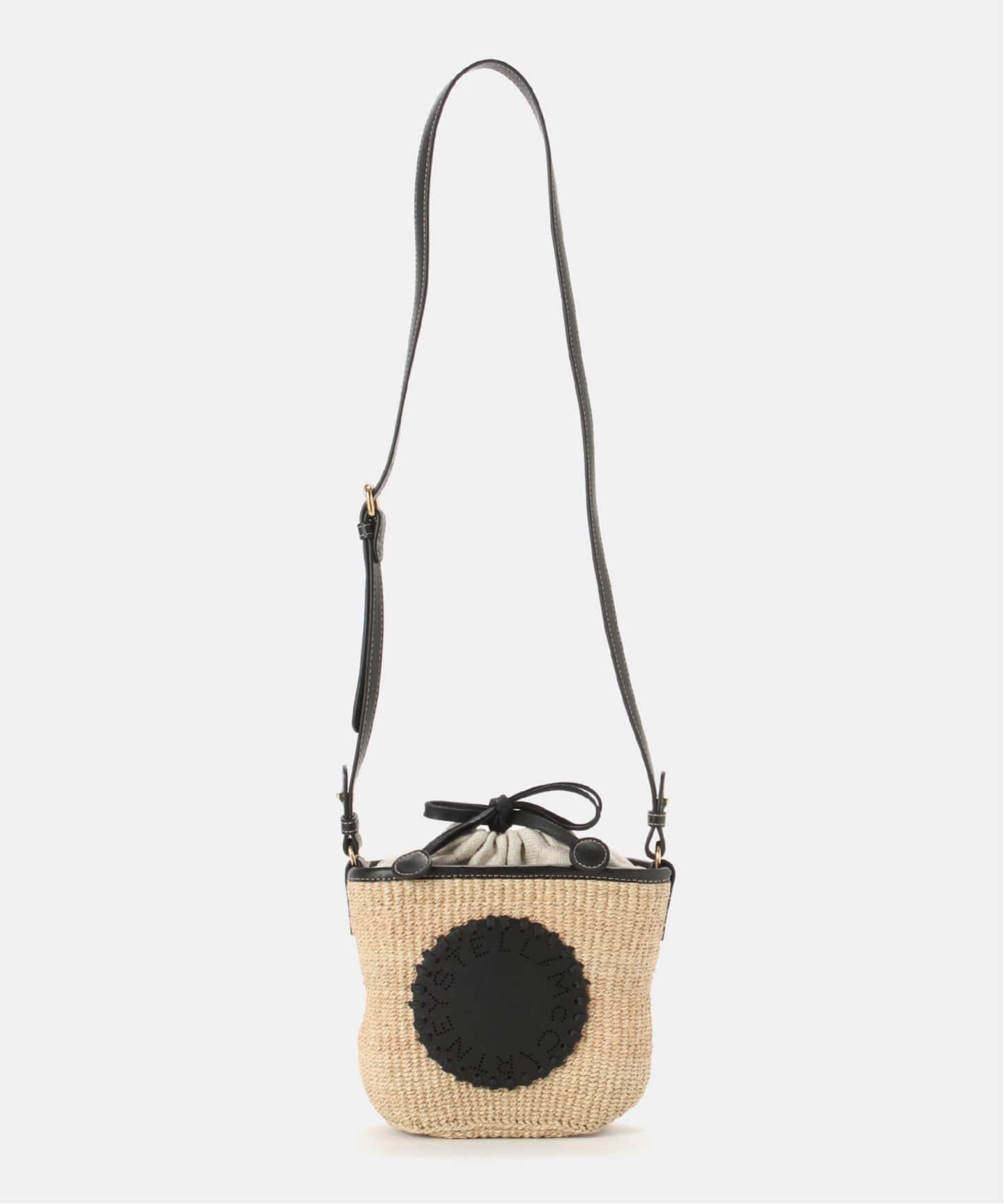 【美品】STELLAMcCARTNEY かごバッグ ショルダーバッグ ラフィア かごバッグ ショルダーバッグ ラフィア フェイクレザー ベージュ